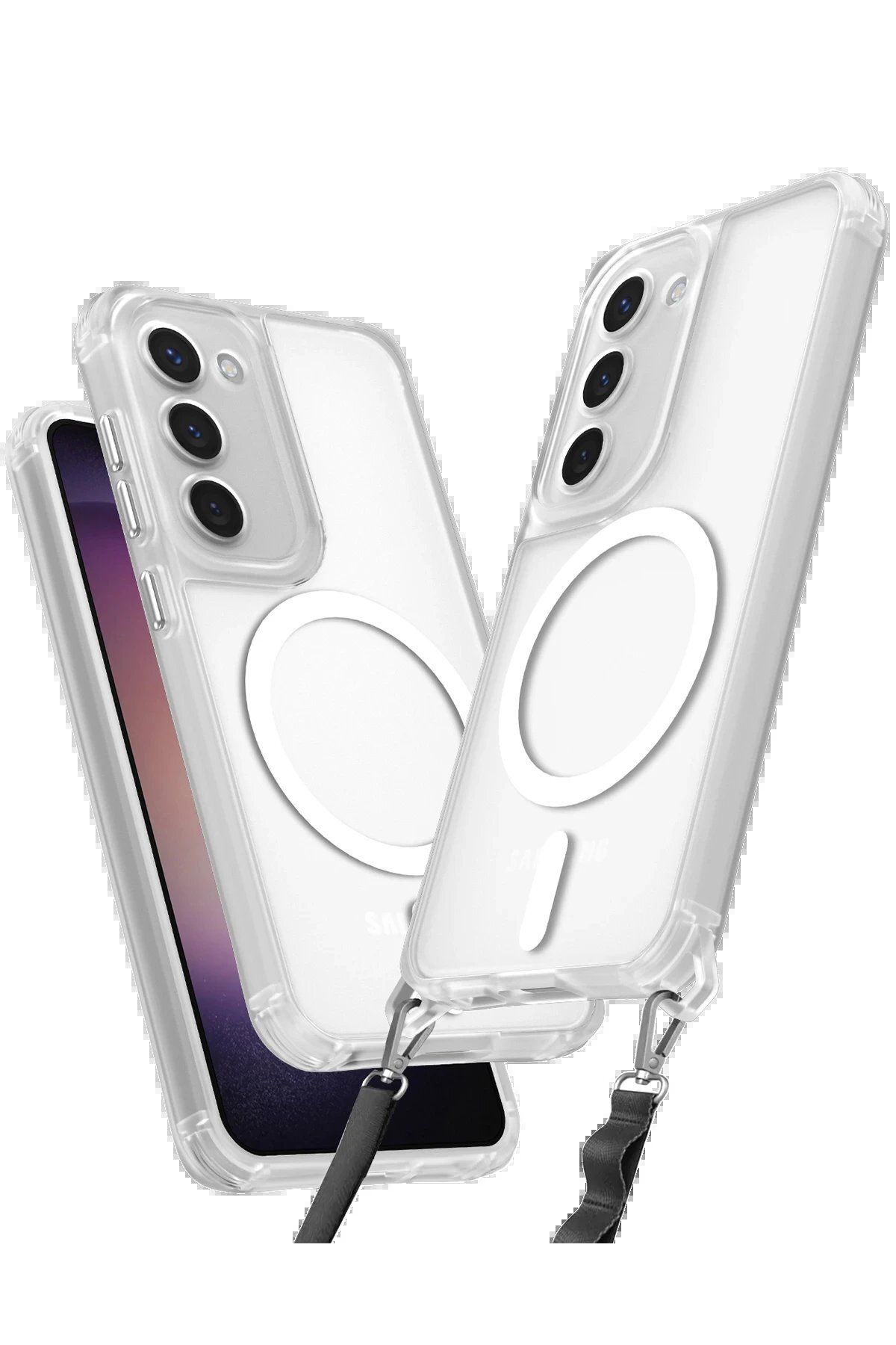CepteToptan Newface Samsung Galaxy S23 Kılıf Enka Magsafe Silikon Kılıf - Şeffaf