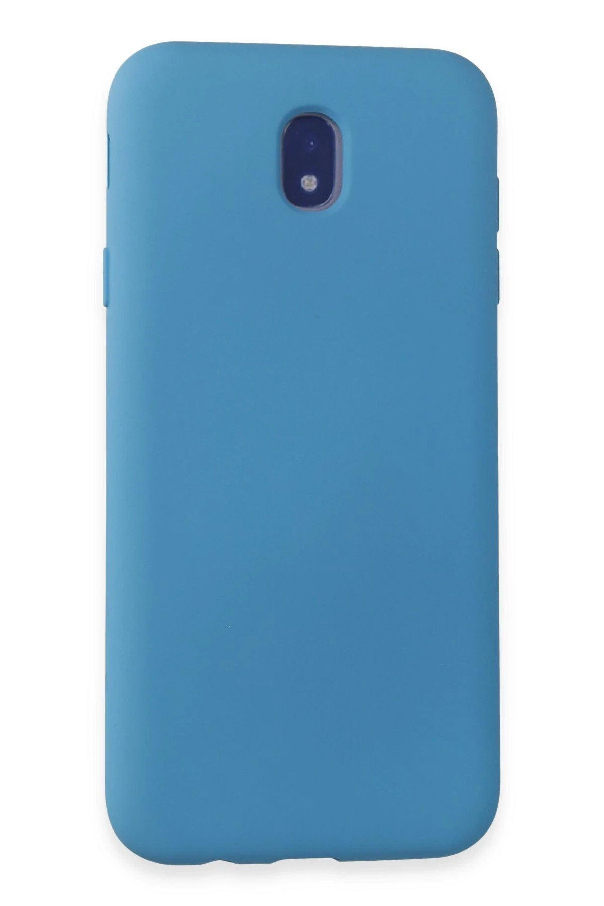 CepteToptan Newface Samsung Galaxy J7 Pro / J730 Kılıf Nano içi Kadife Silikon - Mavi