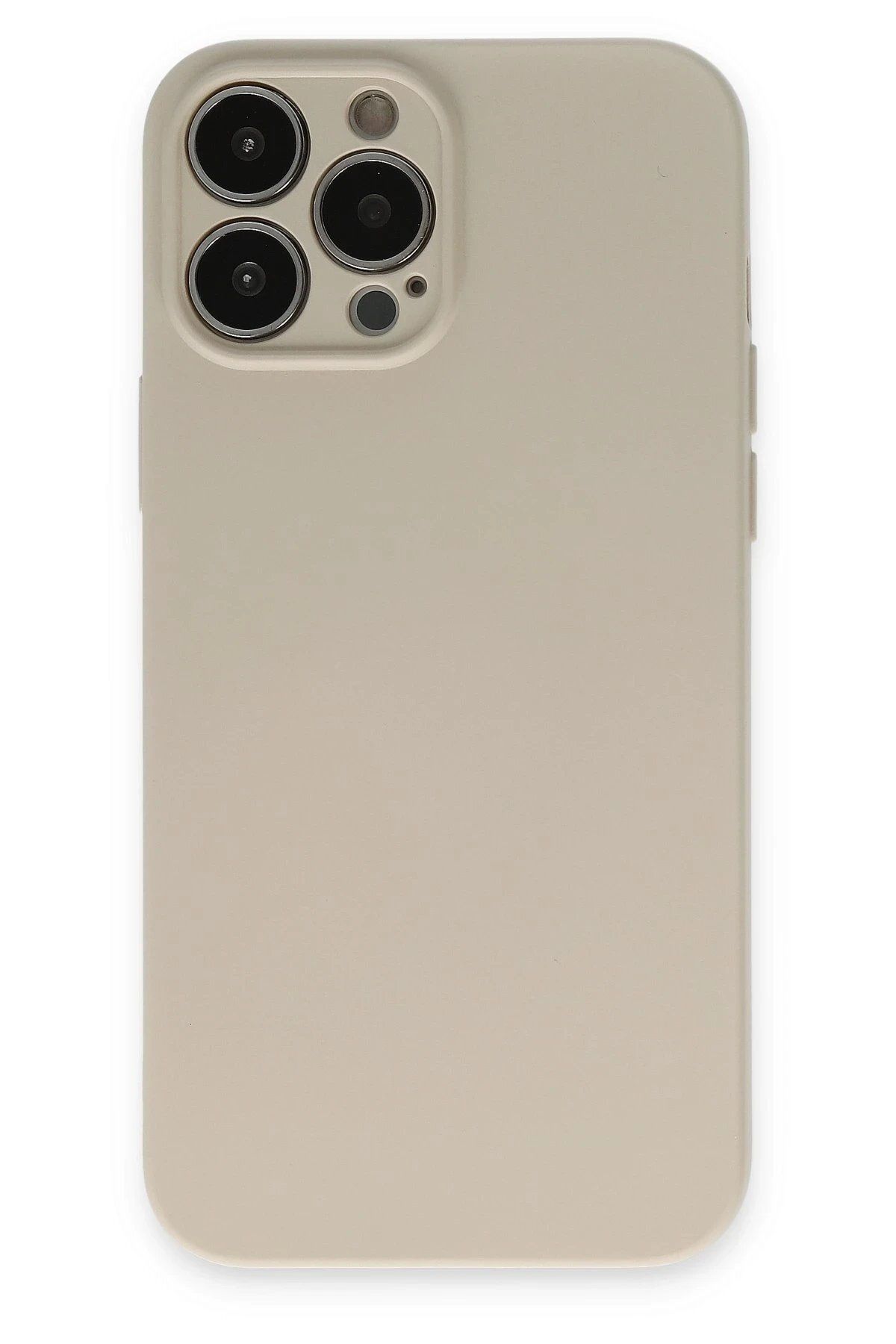 CepteToptan Newface iPhone 13 Pro Kılıf Nano içi Kadife Silikon - Bej