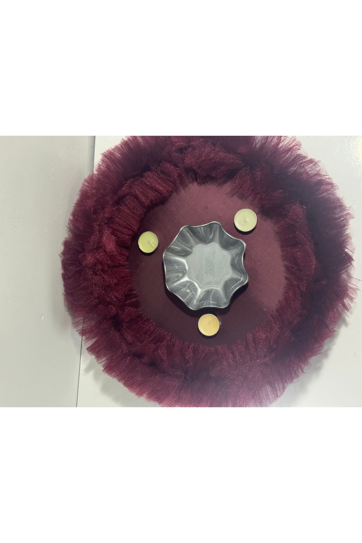 shop 3 Mumlu Tabaklı Tüllü Kına Tepsisi