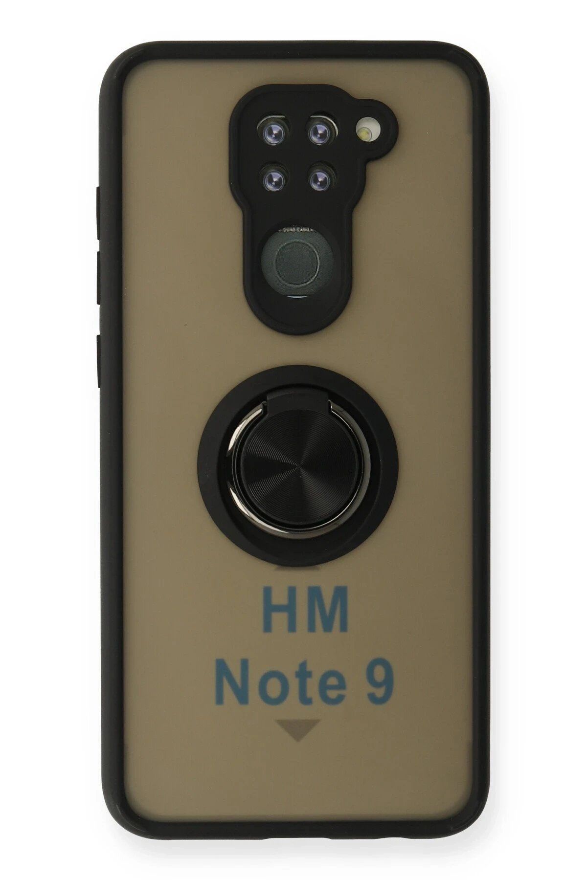 CepteToptan Newface Xiaomi Redmi Note 9 Kılıf Montreal Yüzüklü Silikon Kapak - Siyah
