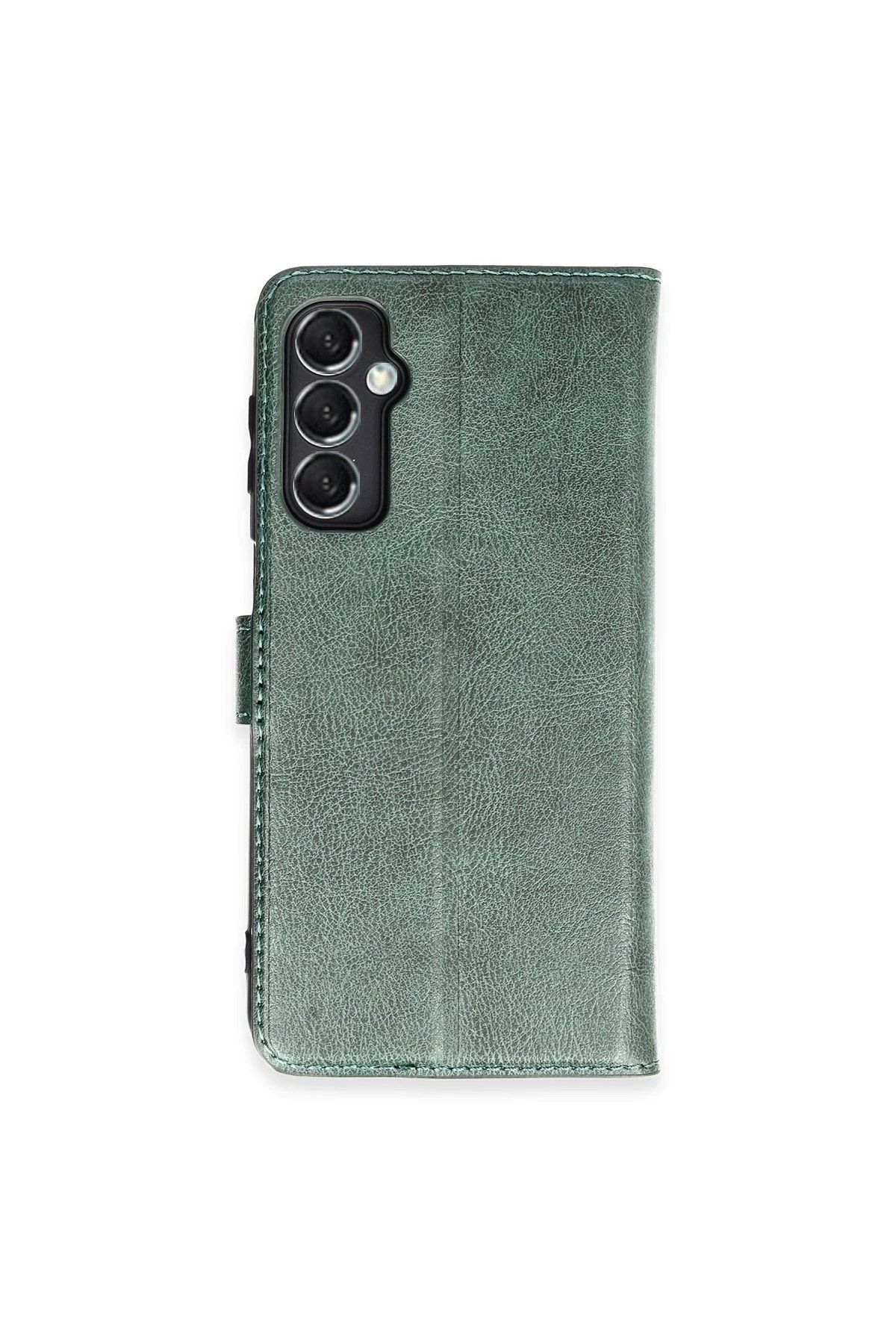 CepteToptan Newface Samsung Galaxy M34 5G Kılıf Trend S Plus Kapaklı Kılıf - Yeşil