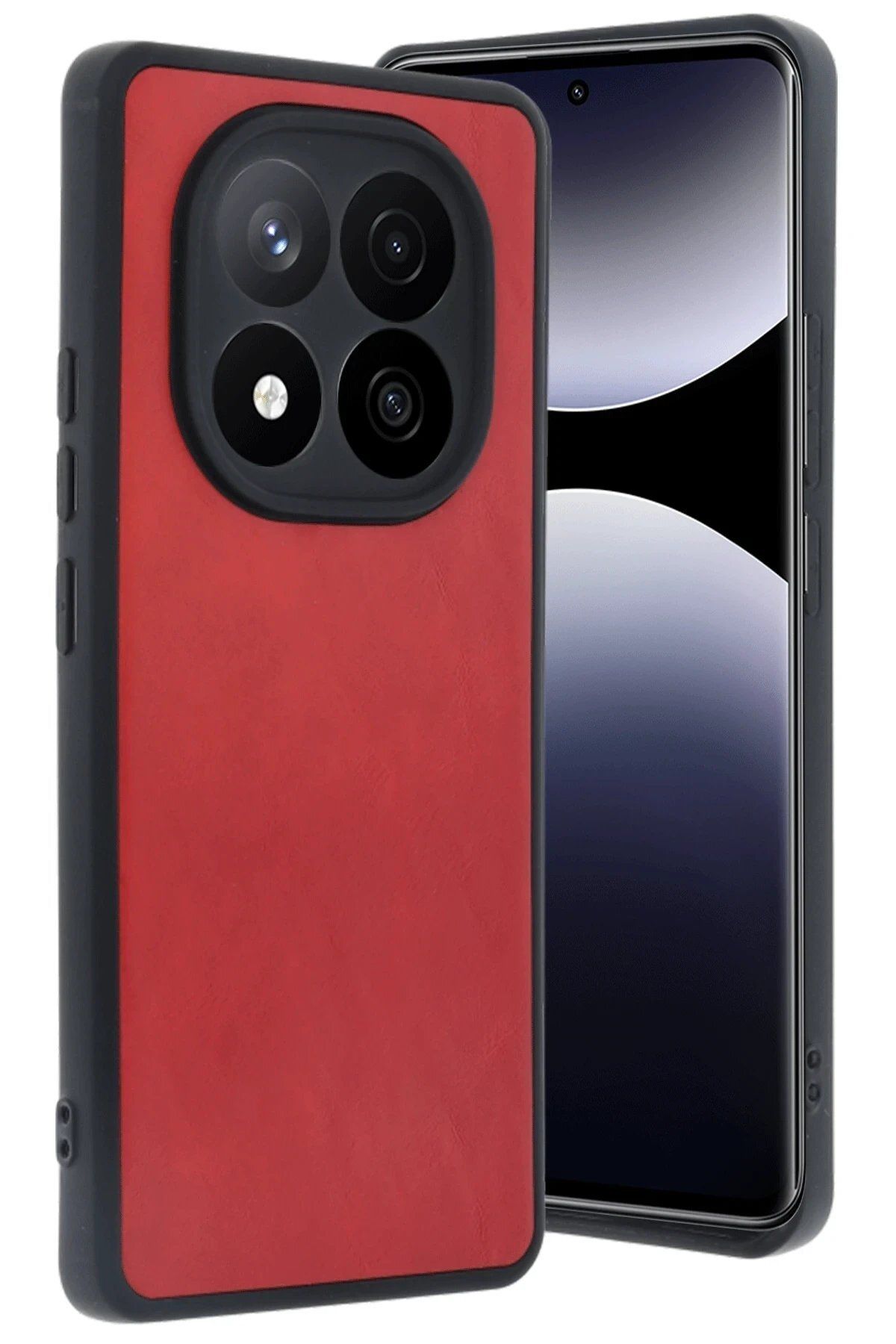 CepteToptan Newface Xiaomi Redmi Note 14 Pro 4G Kılıf Aras Deri Kapak - Kırmızı