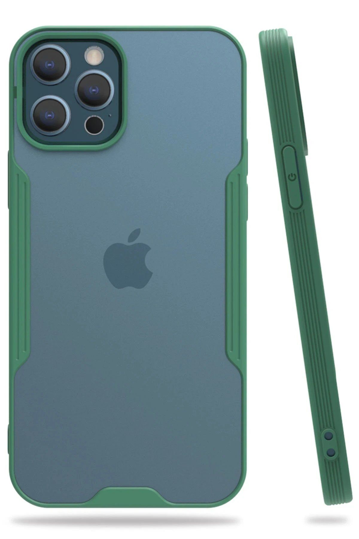 CepteToptan Newface iPhone 12 Pro Max Kılıf Platin Silikon - Yeşil