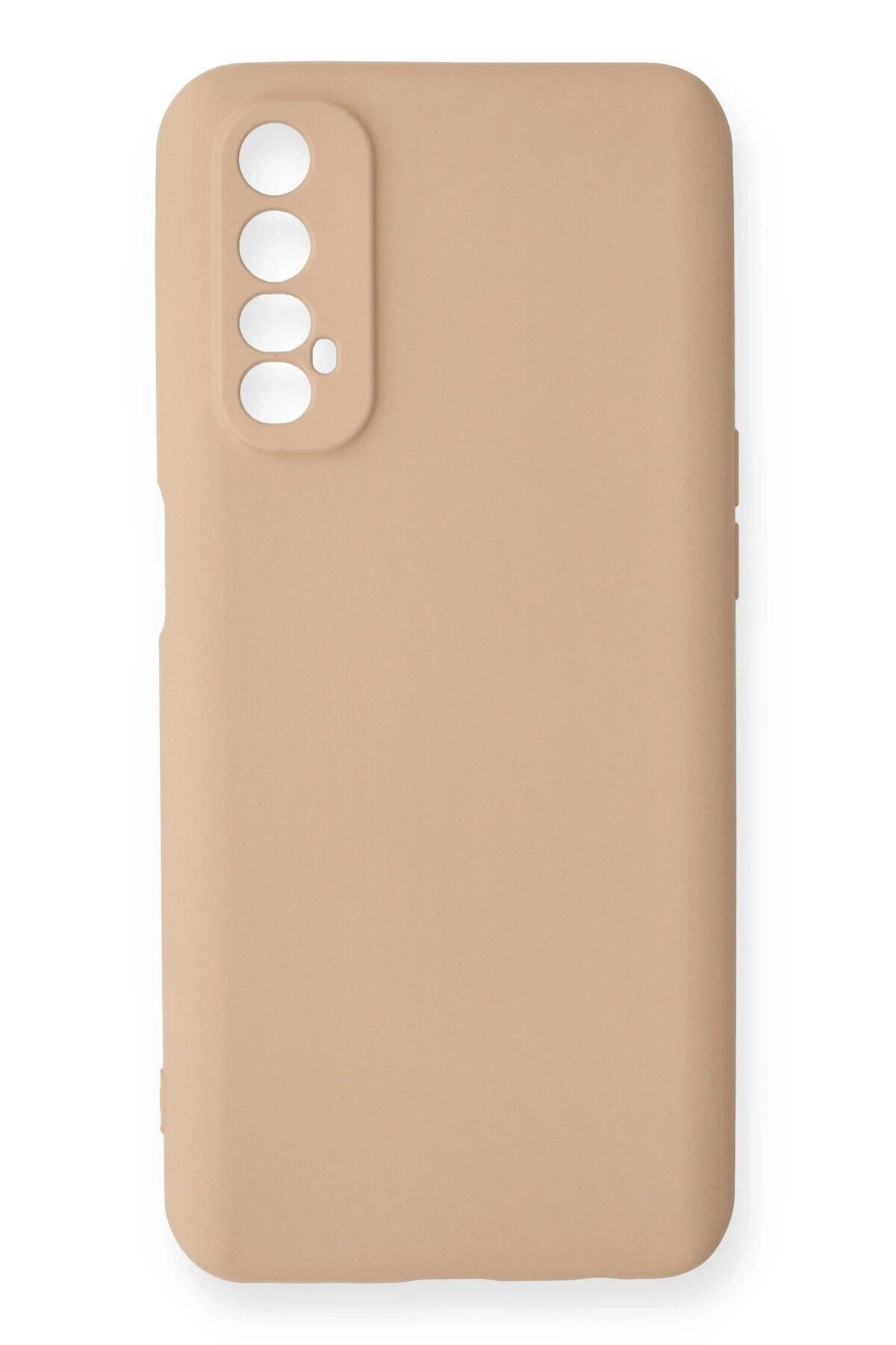 CepteToptan Newface Realme 7 Kılıf Nano içi Kadife Silikon - Pudra