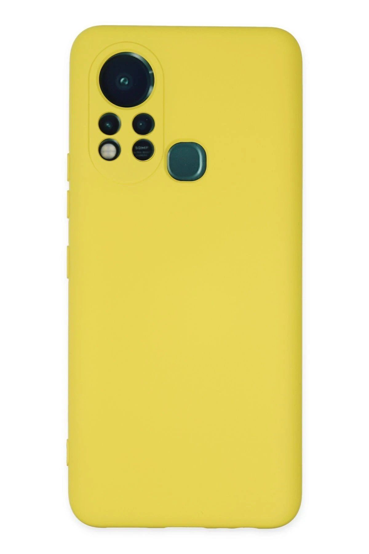ENEFENDİ Newface İnfinix Hot 11s Kılıf Nano içi Kadife Silikon - Sarı