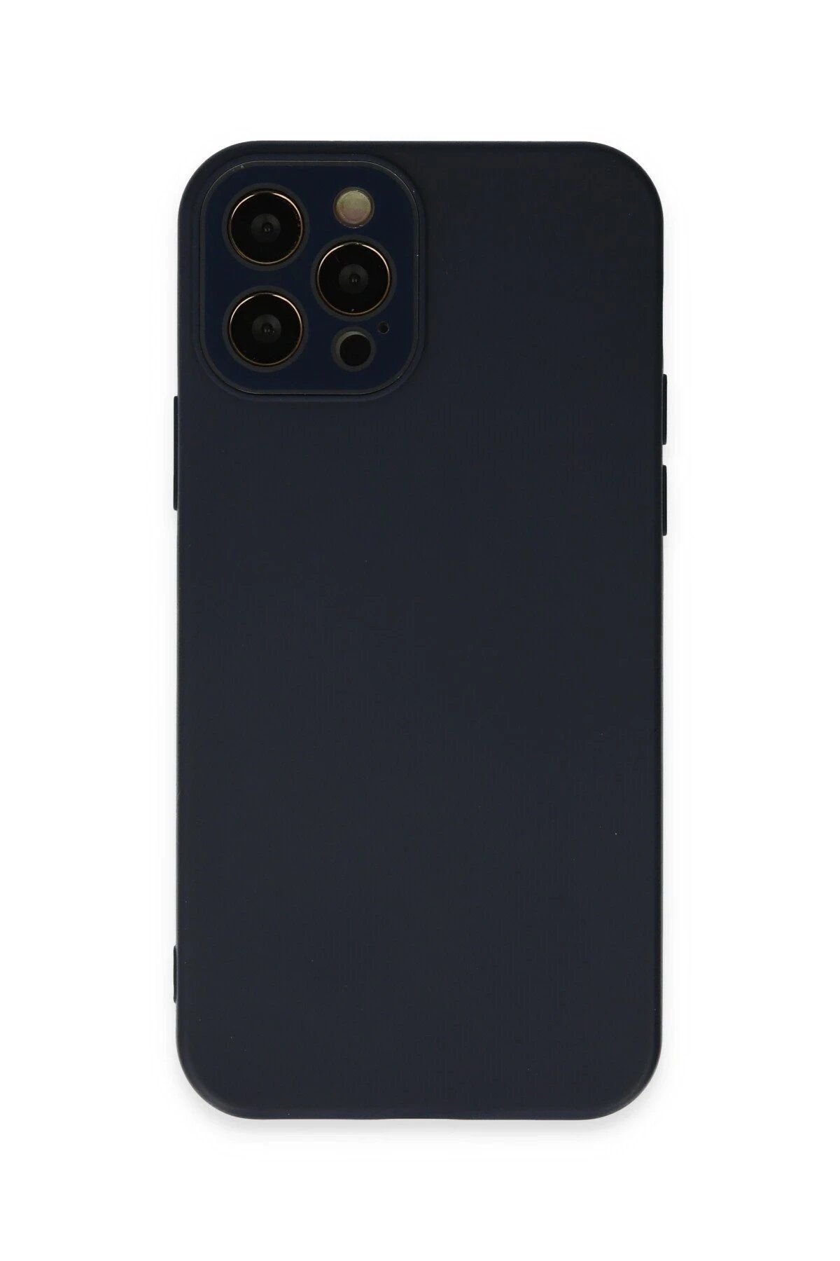CepteToptan Newface iPhone 12 Pro Max Kılıf Lansman Glass Kapak - Lacivert