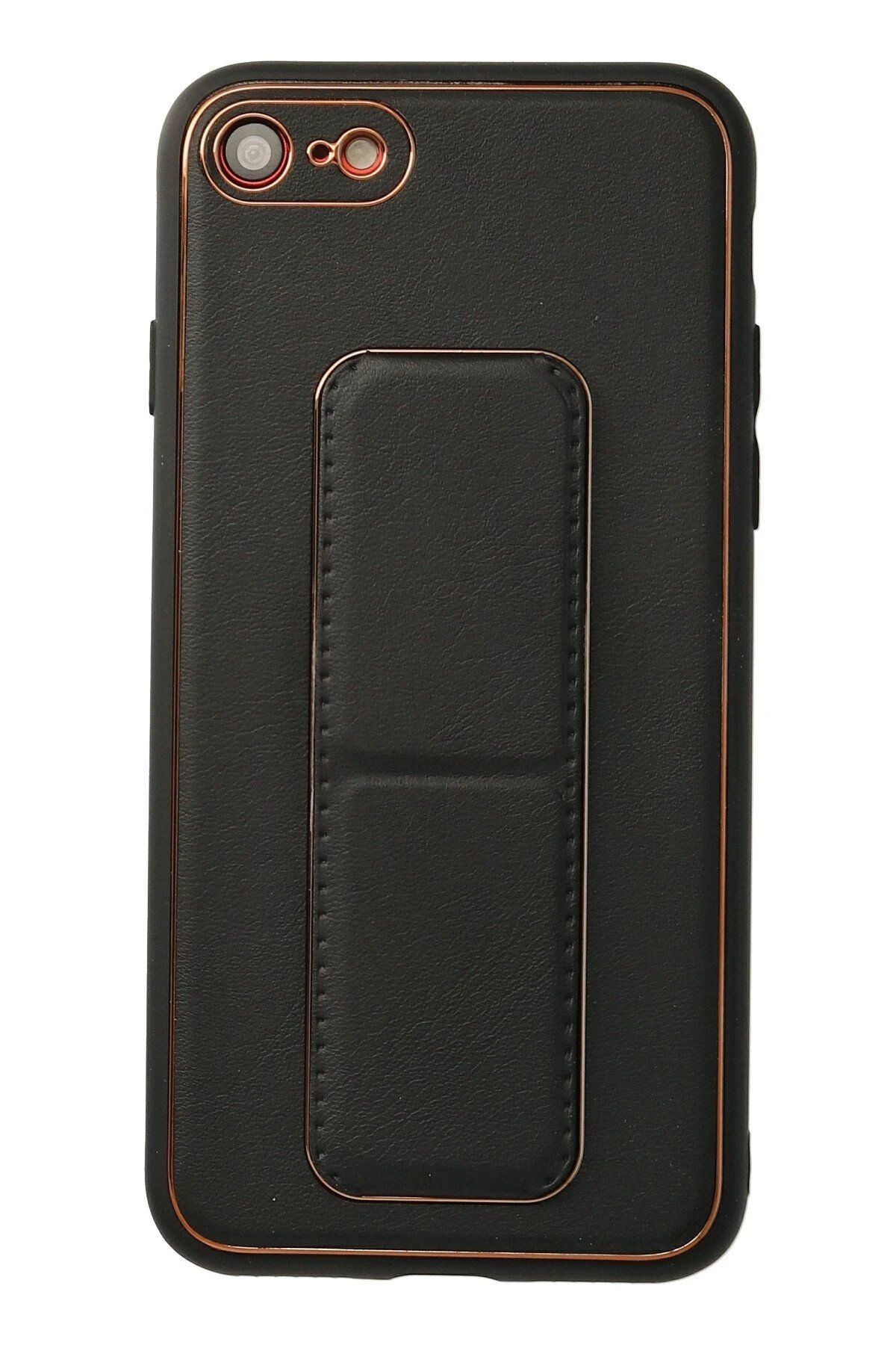CepteToptan Newface iPhone 7 Kılıf Coco Deri Standlı Kapak - Siyah