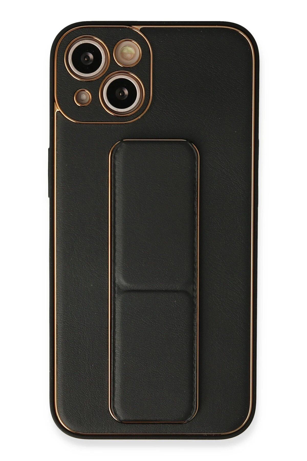 CepteToptan Newface iPhone 13 Kılıf Coco Deri Standlı Kapak - Siyah
