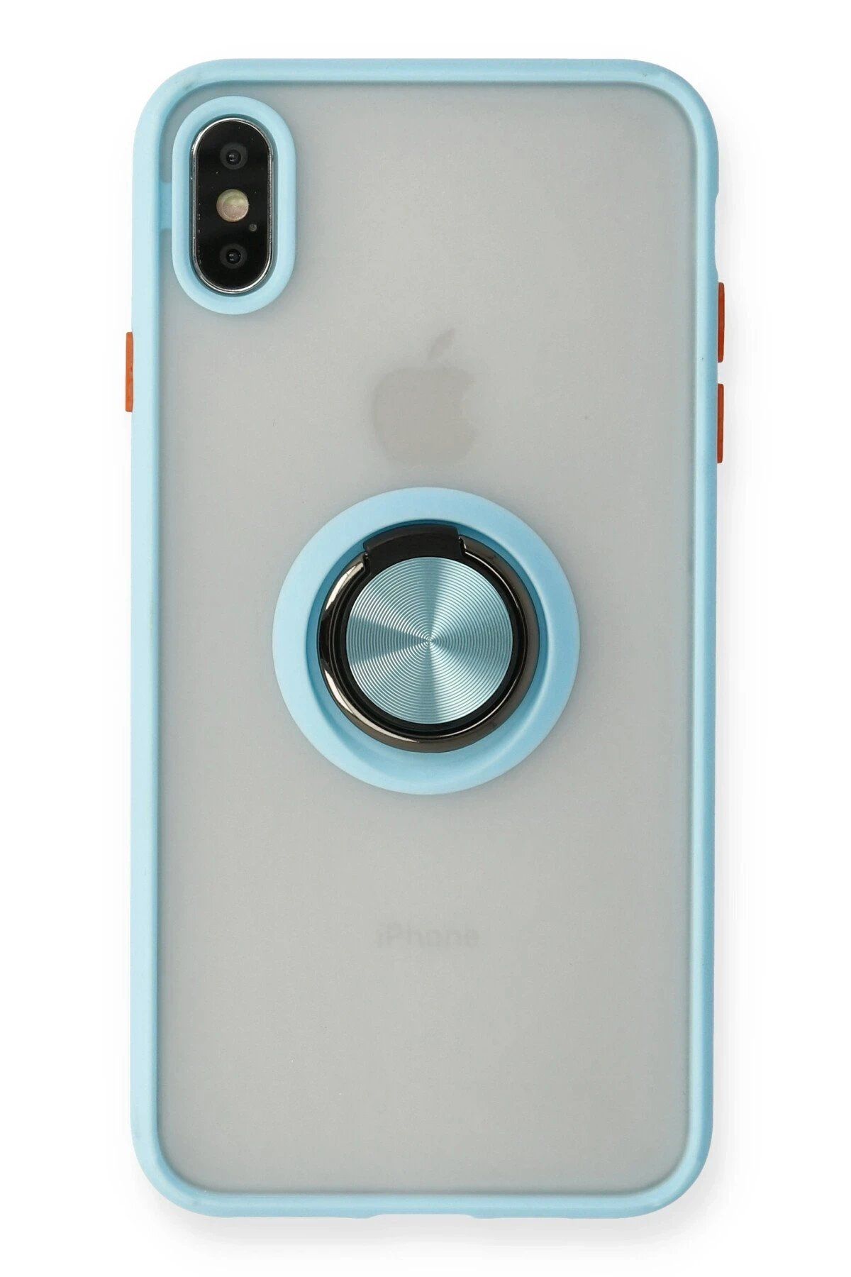 nerede bulurum Newface iPhone XS Max Kılıf Montreal Yüzüklü Silikon Kapak - Buz Mavi