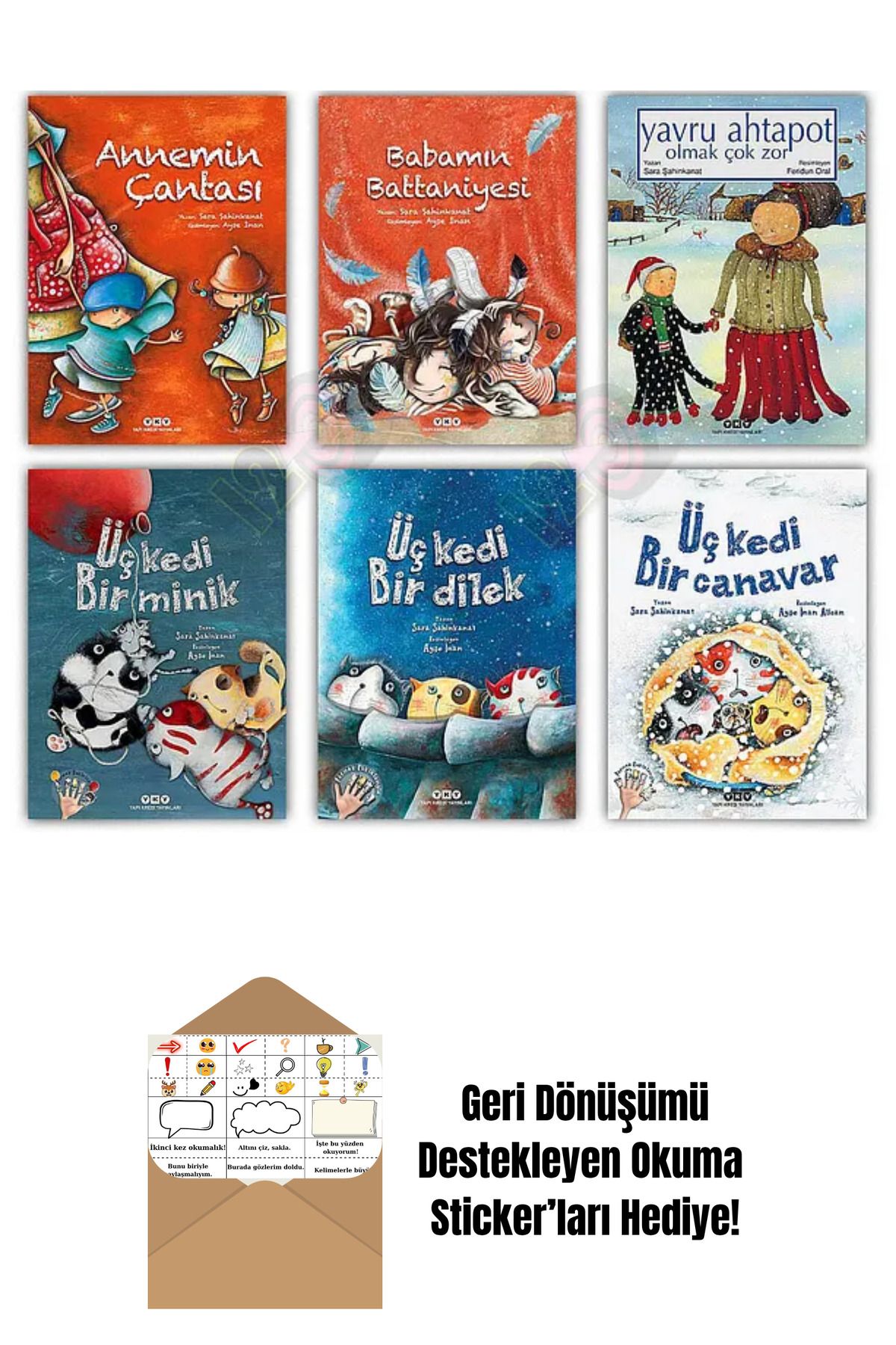 Yapı Kredi Yayınları Annemin Çantası Babamın Battaniyesi Yavru Ahtapot Üç Kedi + Okuma Sticker'ları