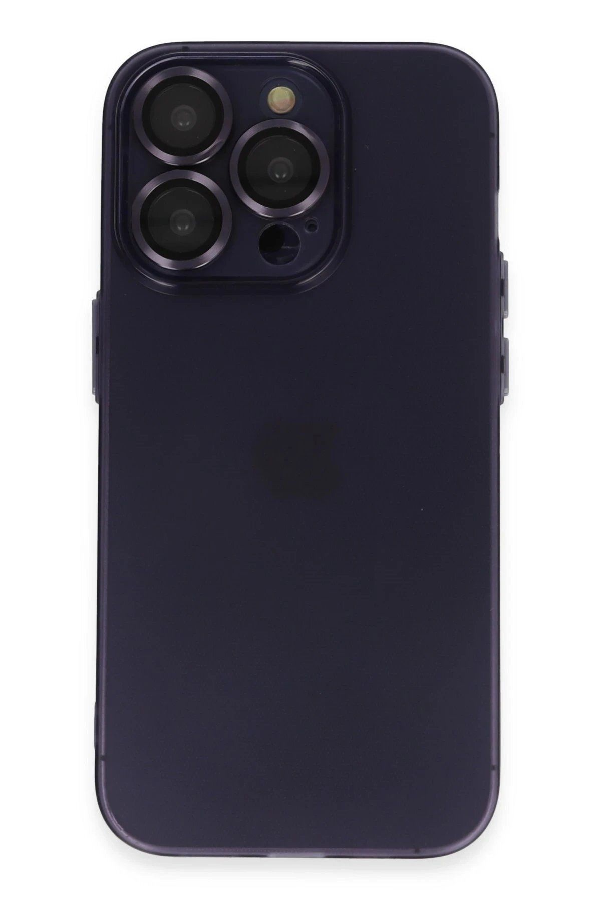 CepteToptan Newface iPhone 14 Pro Max Kılıf Luko Lens Silikon - Derin Mor