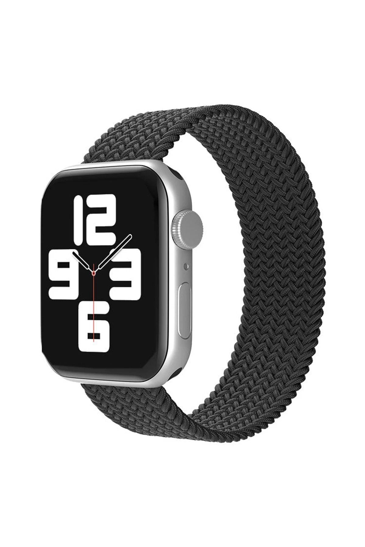 CepteToptan Newface Apple  Uyumlu Watch 42mm Ayarlı Solo Silikon Kordon - Siyah