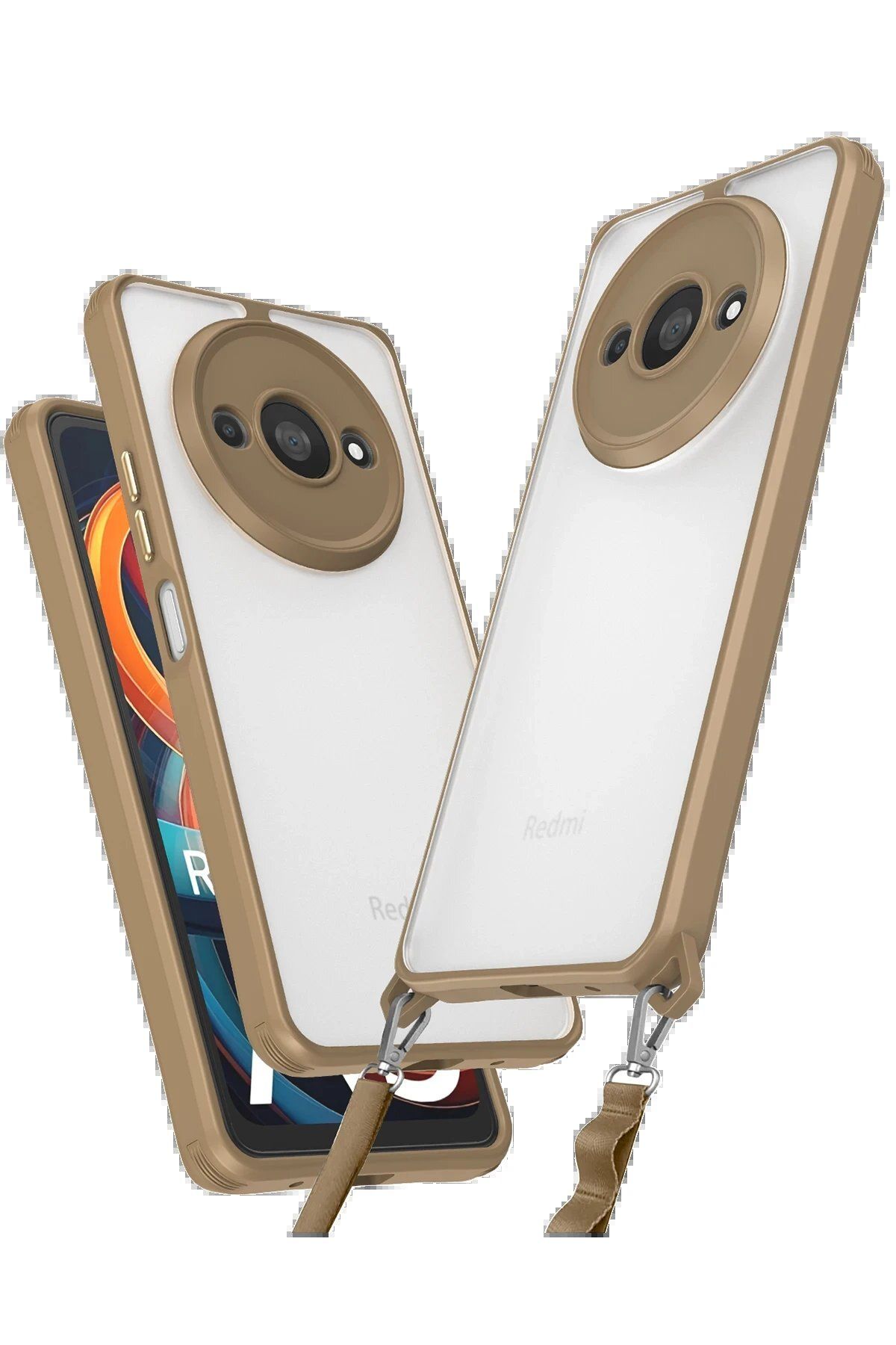 CepteToptan Newface Xiaomi Redmi A3 4G Kılıf Penta Silikon Kılıf - Çöl Titanyum