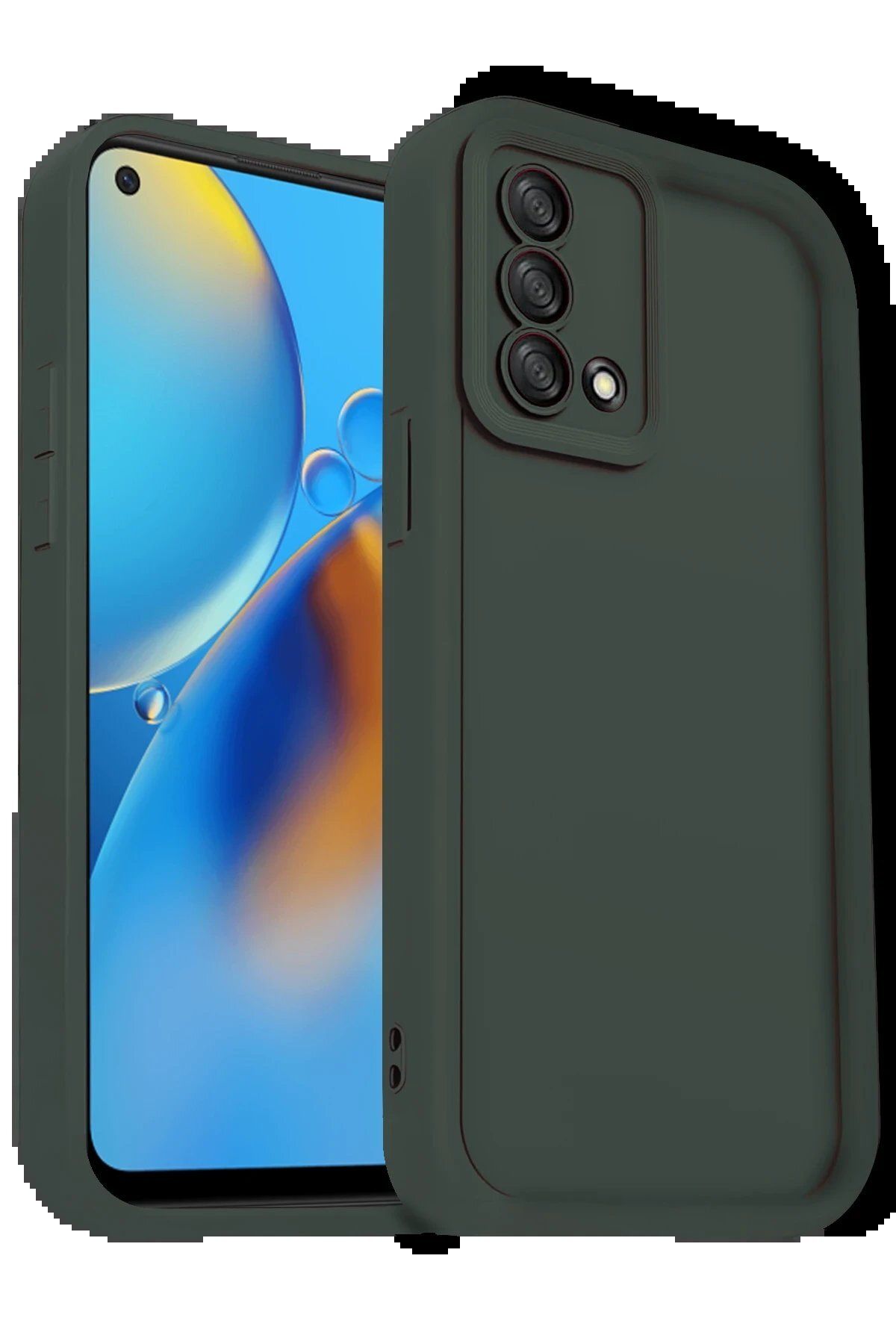 CepteToptan Newface Oppo A74 4G Kılıf Viera Silikon - Koyu Yeşil