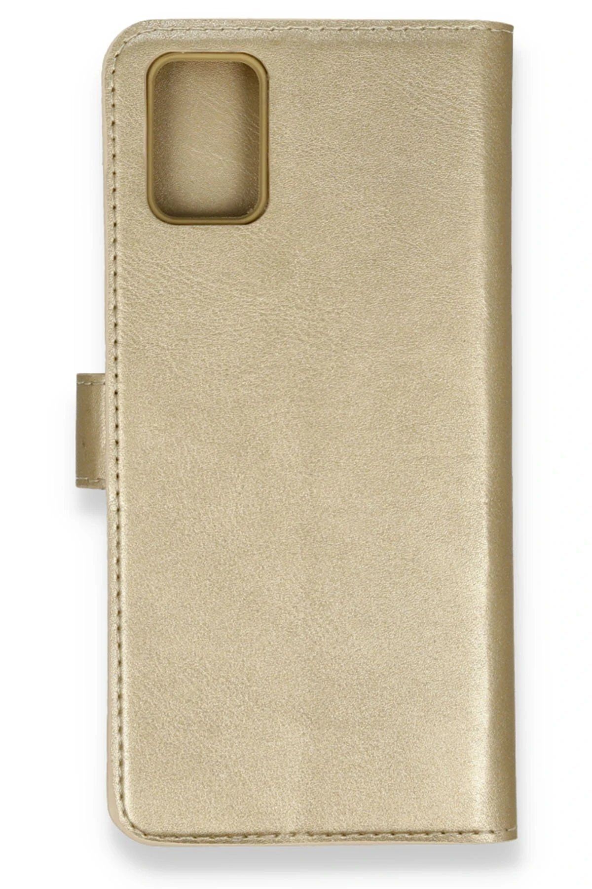 CepteToptan Newface Samsung Galaxy A71 Trend S Plus Kapaklı Kılıf - Gold