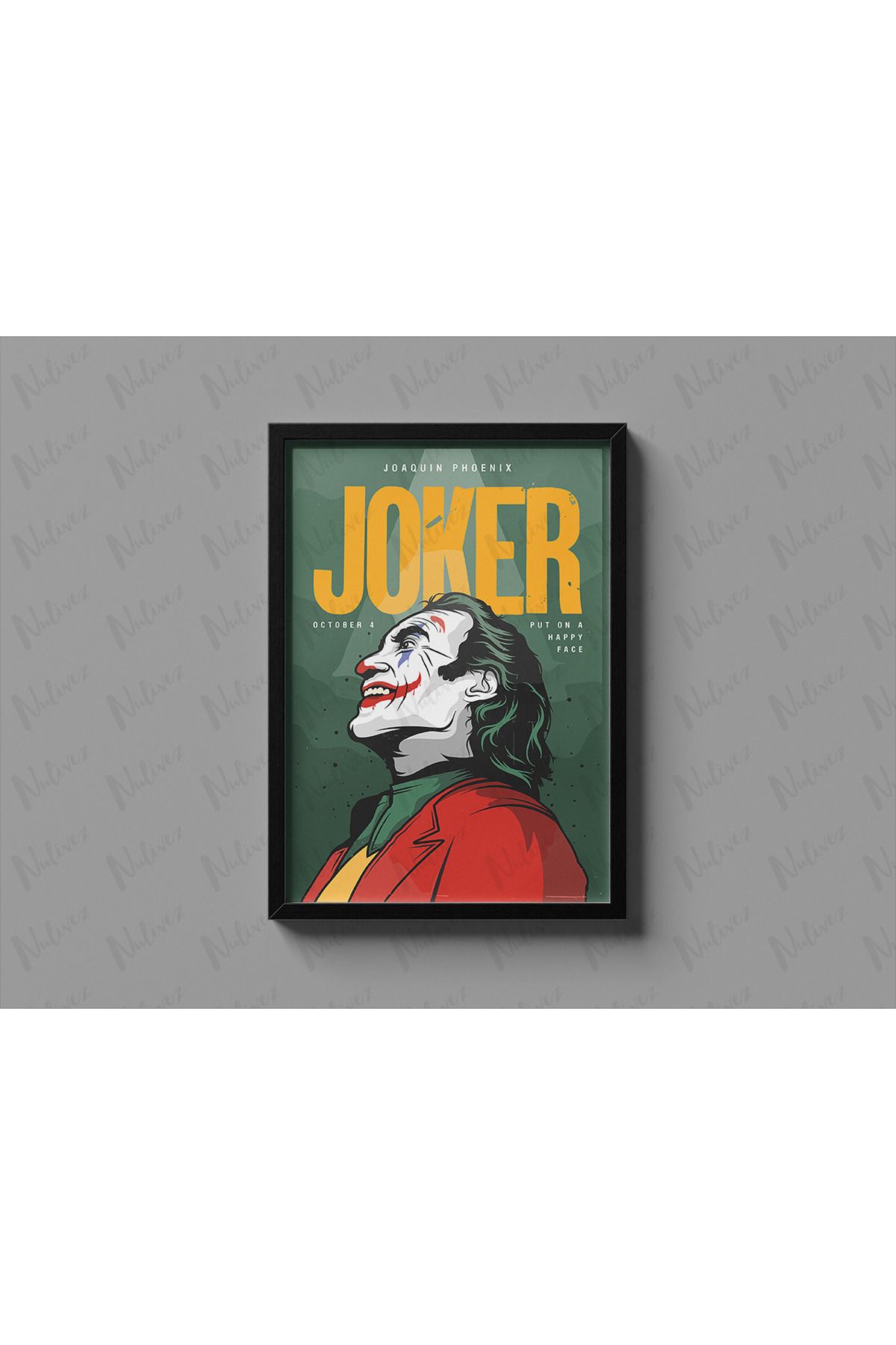 Nulivez Çerçeveli, JOKER Tasarımlı Dekoratif Tablo, 300 Micron Antireflecte Korumalı Tablo
