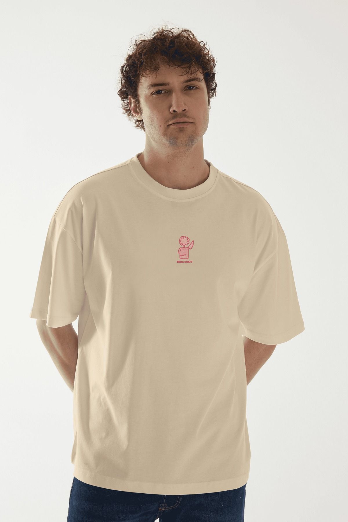 Vita Atelier 'Mind Craft 2.0 ' Nakışlı, Erkek Yarım Oversize Tshirt