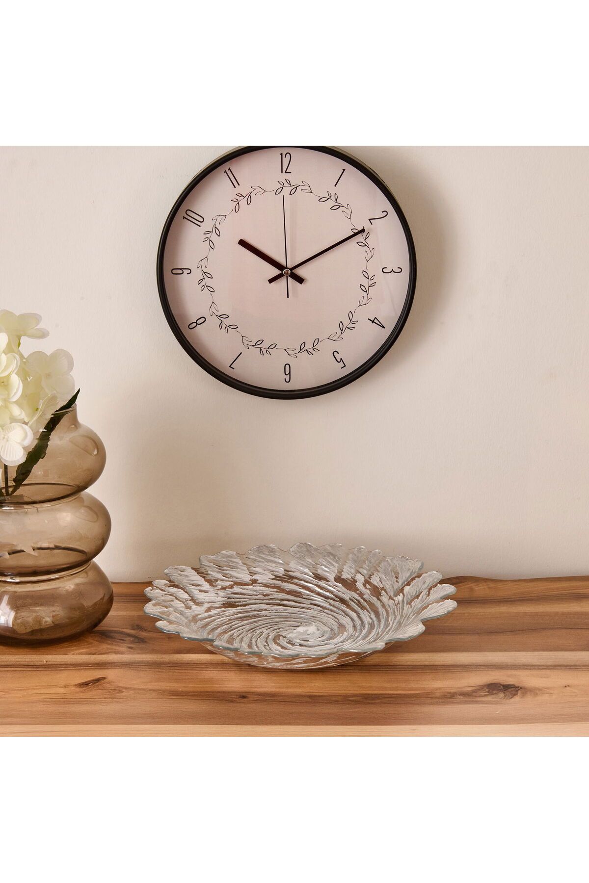 ASPARTAM Deco Varaklı Dekoratif Tabak - Gümüş - 33 cm