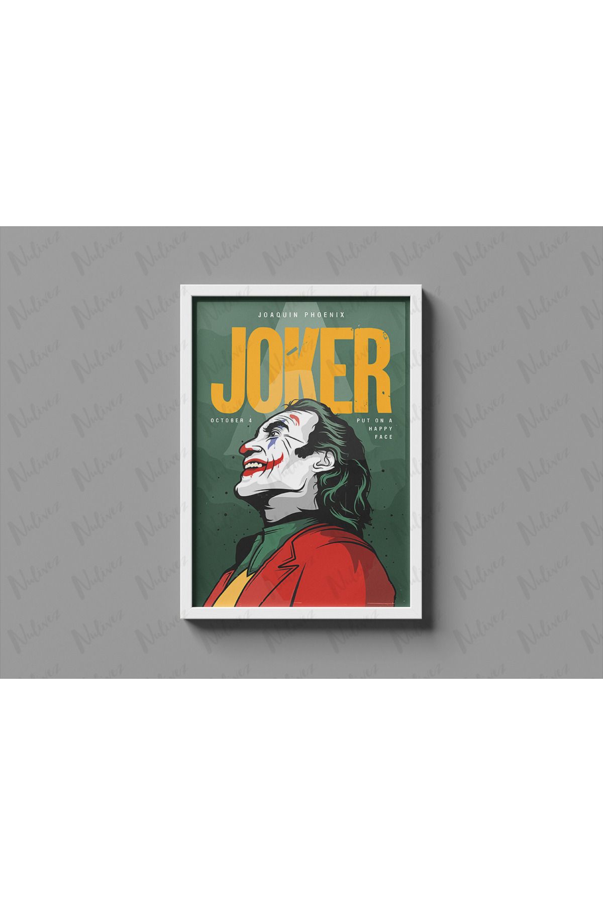 Nulivez Çerçeveli, JOKER Tasarımlı Dekoratif Tablo, 300 Micron Antireflecte Korumalı Tablo