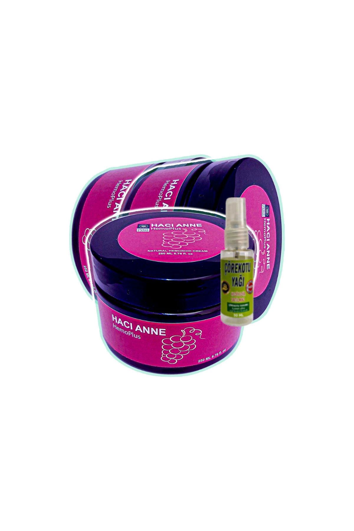 KAKTÜS JACK Hacı Anne 3x200 ml Hemeroid Ba.sur Kremi+30 ml Çörek Otu Yağı ile