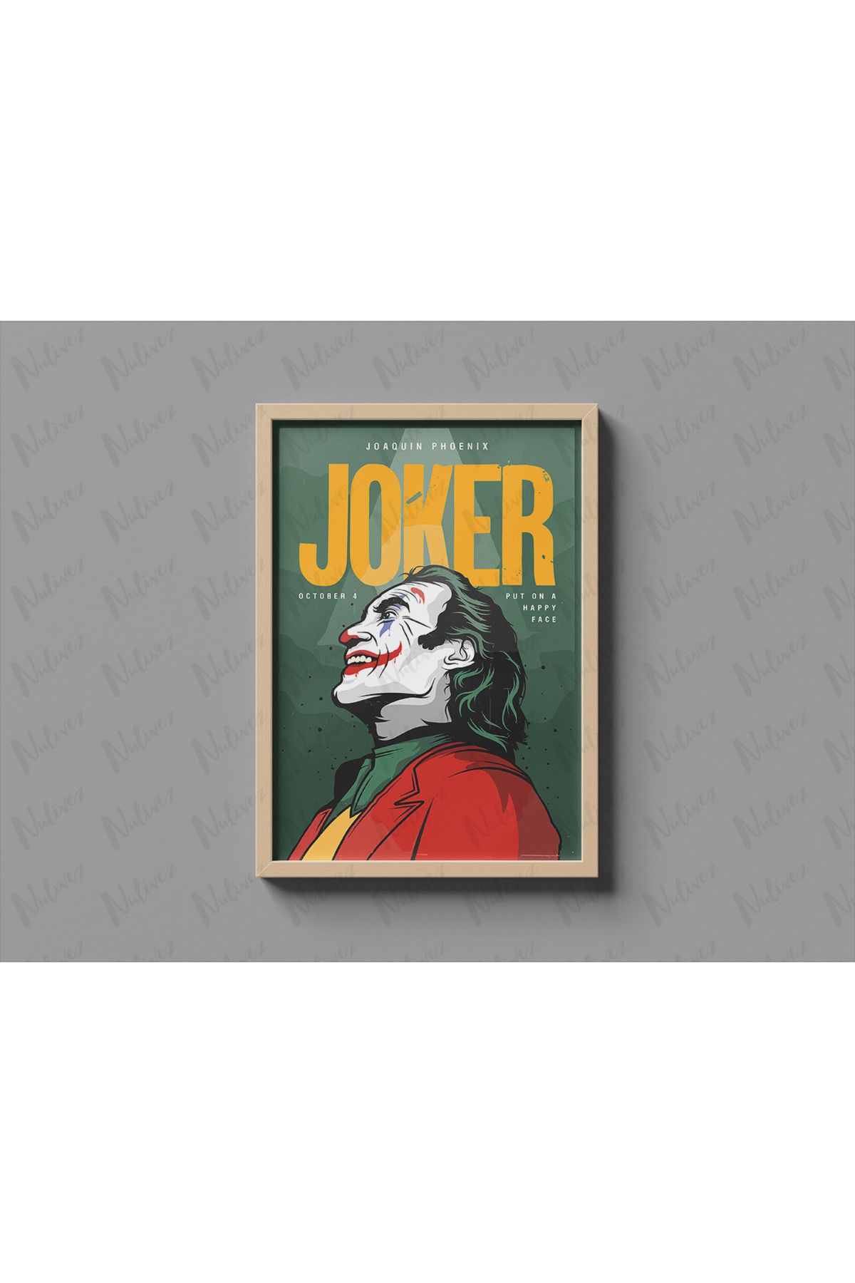 Nulivez Çerçeveli, JOKER Tasarımlı Dekoratif Tablo, 300 Micron Antireflecte Korumalı Tablo