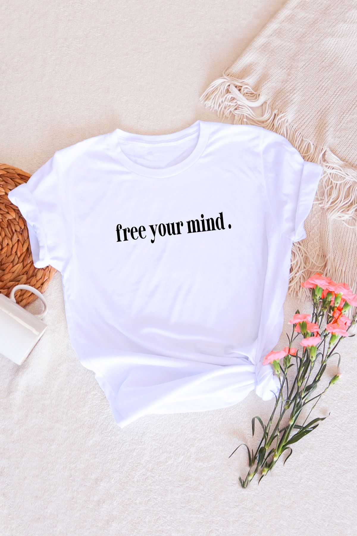 COOLE Kadın Free Your Mind Baskılı Regular Kalıp T-Shirt