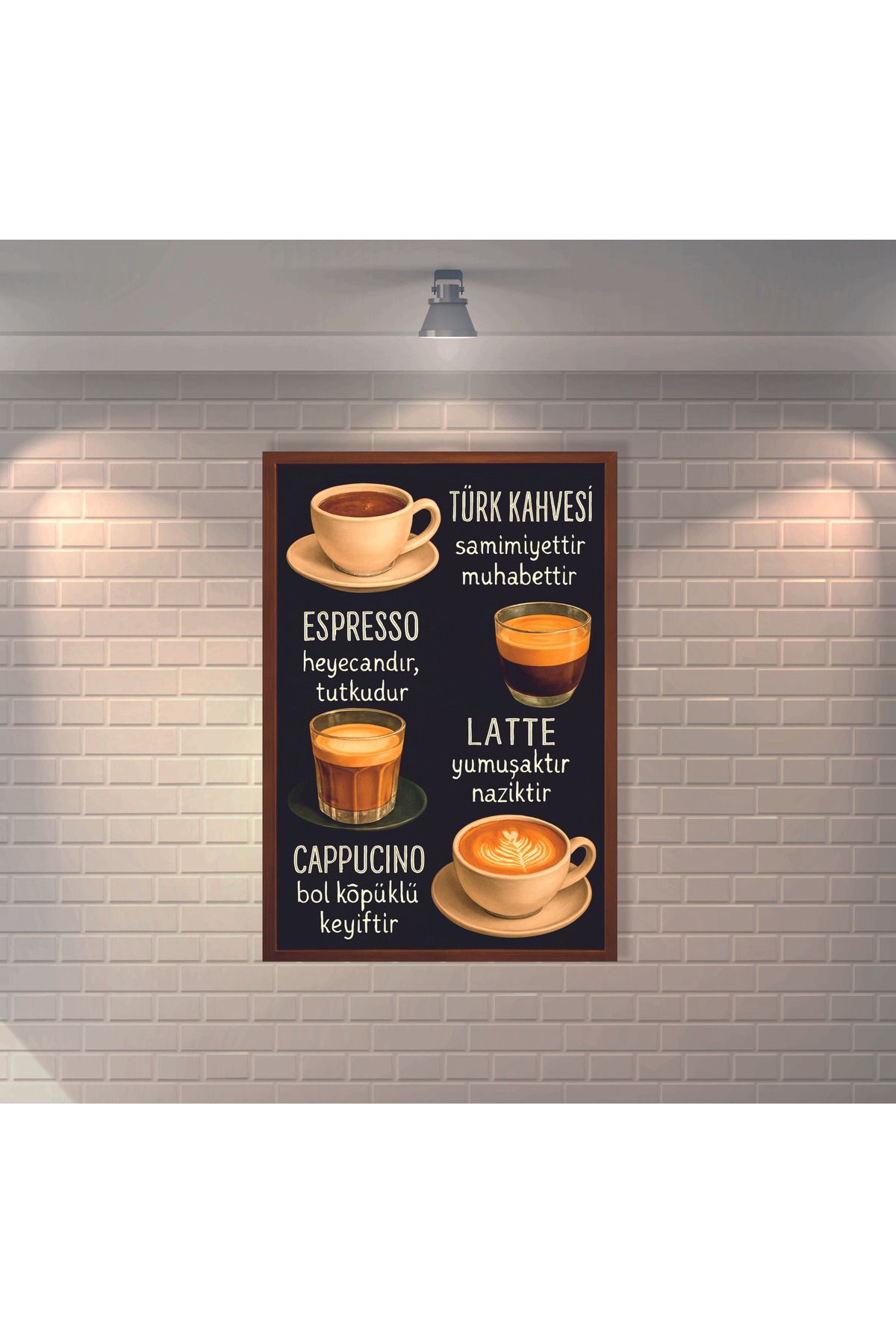 BBO REKLAM Türk Kahvesi , Espresso , Latte , Cappucino 2 Retro MDF Duvar Dekarasyon Tablosu