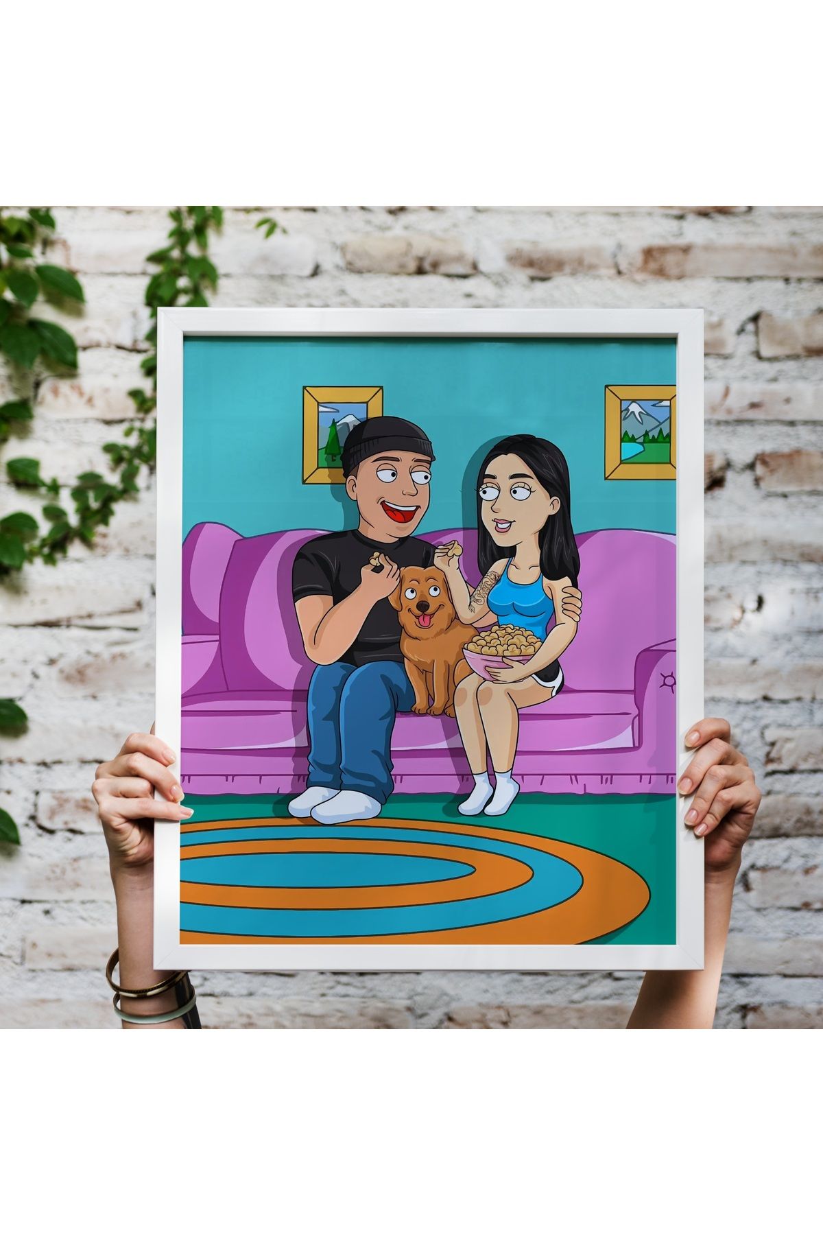 ÇELİKLER HEDİYE Kişiye Özel Karikatür Çerçeve – Fotoğraftan Hazırlanan Hediye Tablo