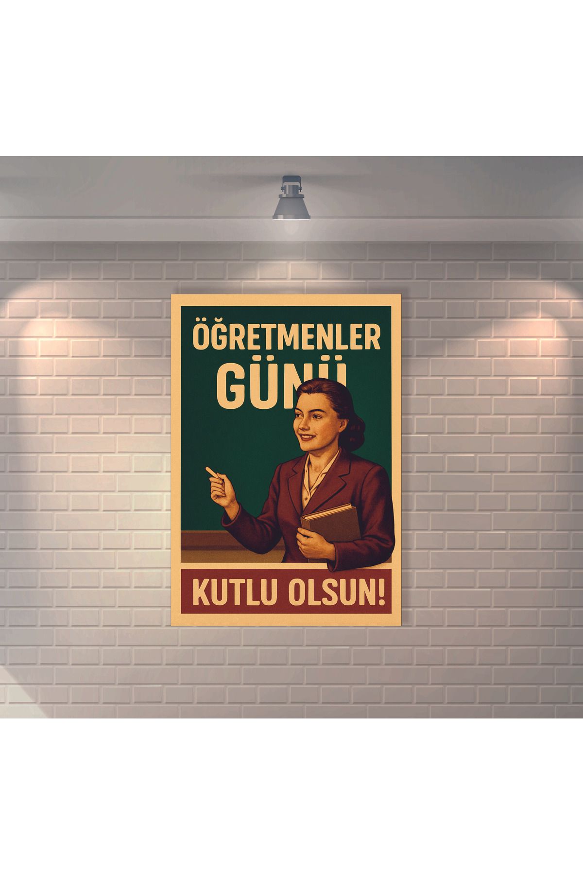 BBO REKLAM Öğretmenler Günü Kutlu Olsun 1 Retro MDF Duvar Dekarasyon Tablosu