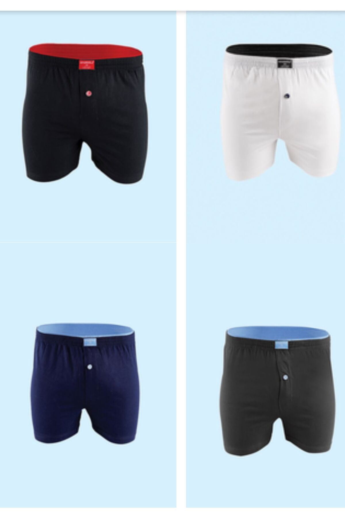 CUBBUX Düğmeli Pamuklu Erkek Boxer 4 adet