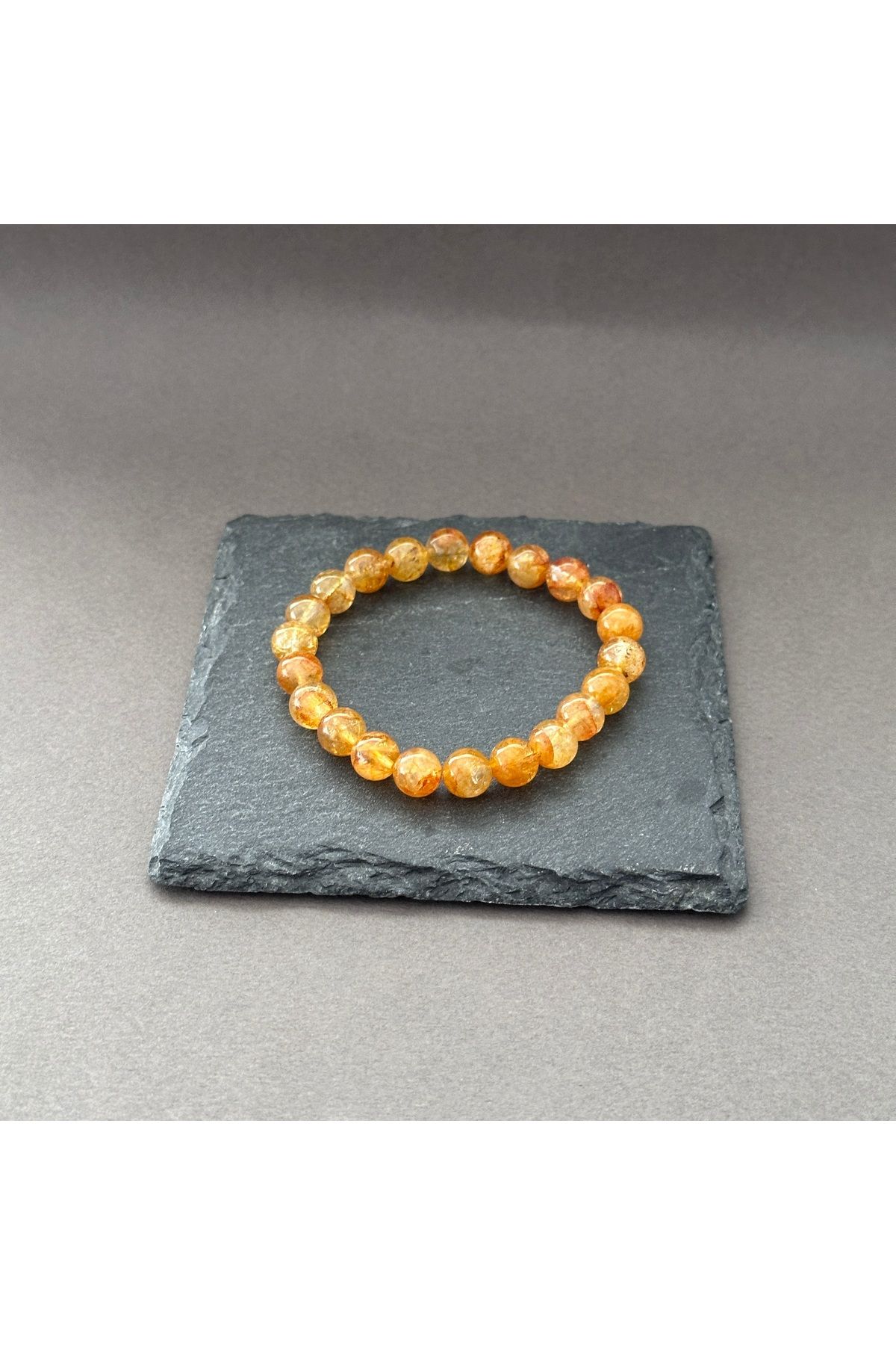 turkuaz&naturelTaşçıMurat1990 8mm Sarı Topaz Doğal Taş Bileklik AAA Üst Kalitede Hakiki Sarı Topaz Taşı