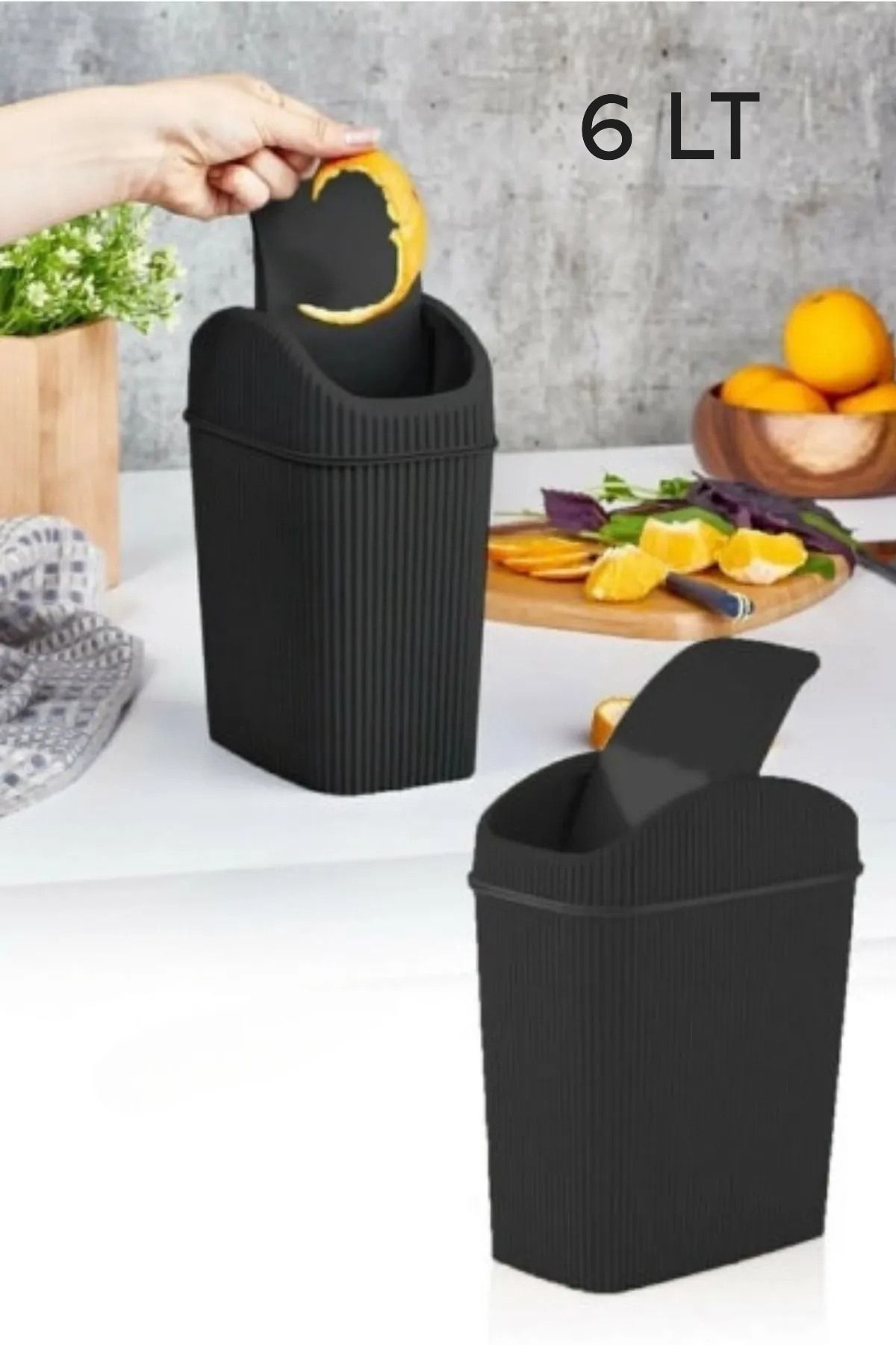 Leony 6 Lt Çöp Kovası, Tezgah, Mutfak, Banyo, Tuvalet Çöp Kutusu
