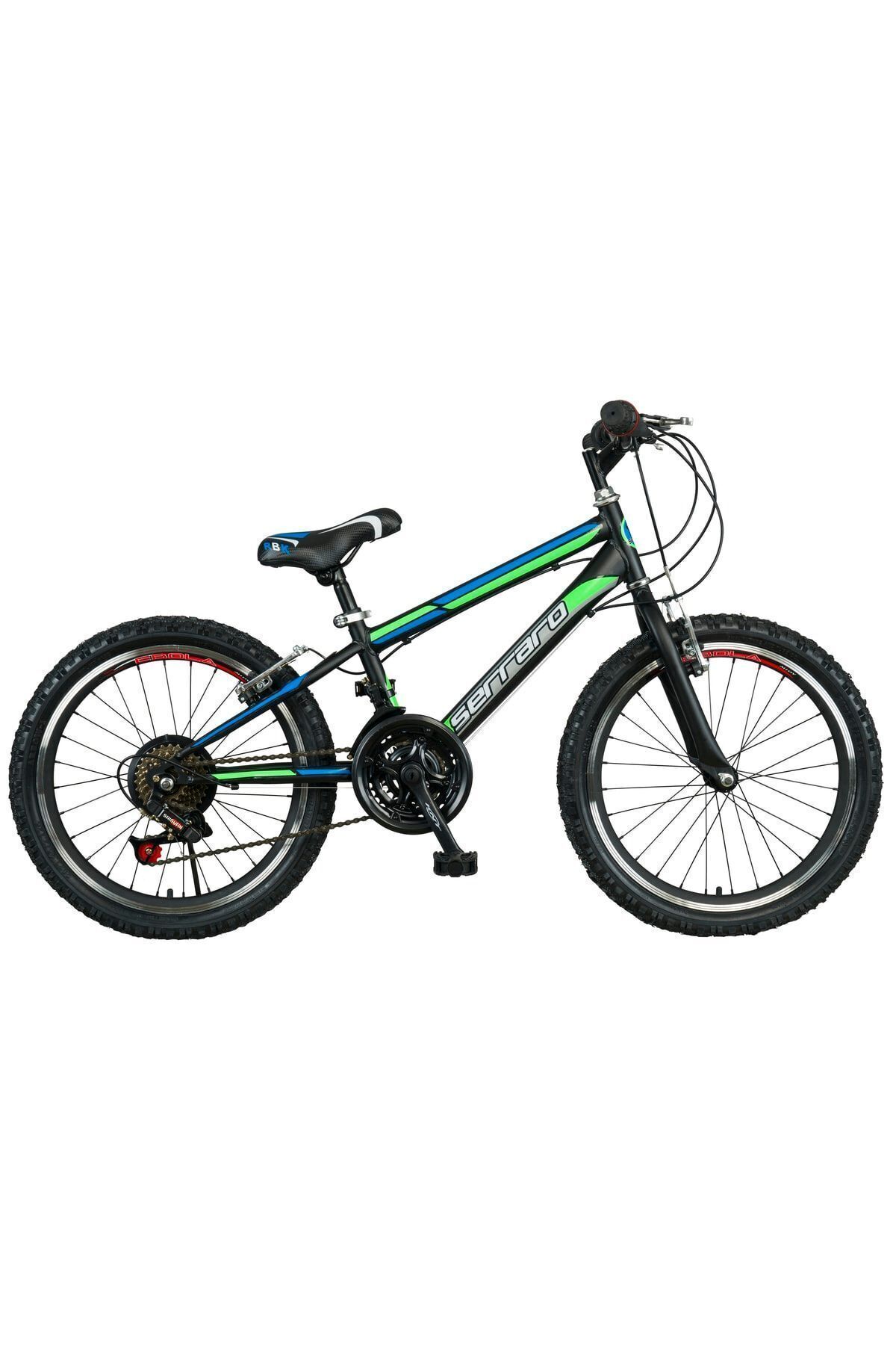 20 Double Rim Kids' Bike 21 Gear Full Green
