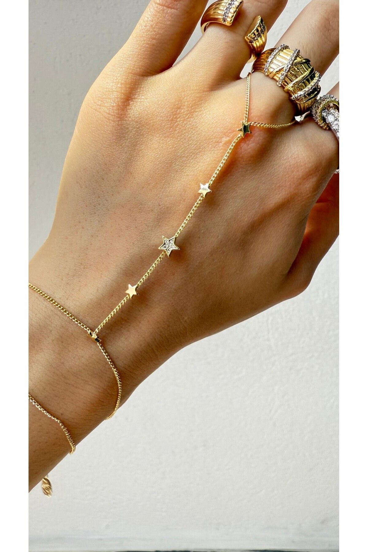 mercanjewelry VİP Yıldız Detay Gold Şahmeran