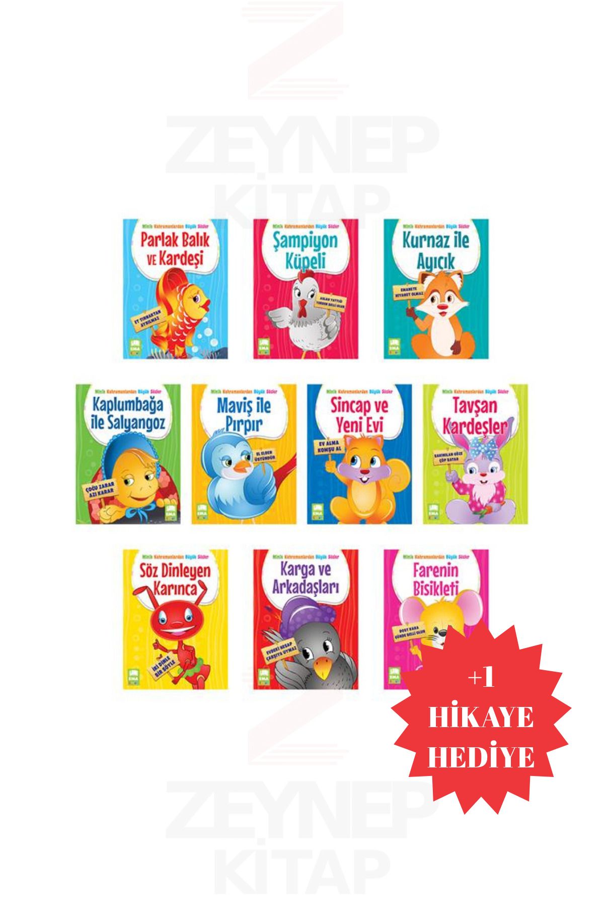 Nesil Yayınları 1 ve 2.Sınıflar İçin Minik Kahramanlardan Büyük Sözler (10 Fabl+1 Hikaye Hediye)