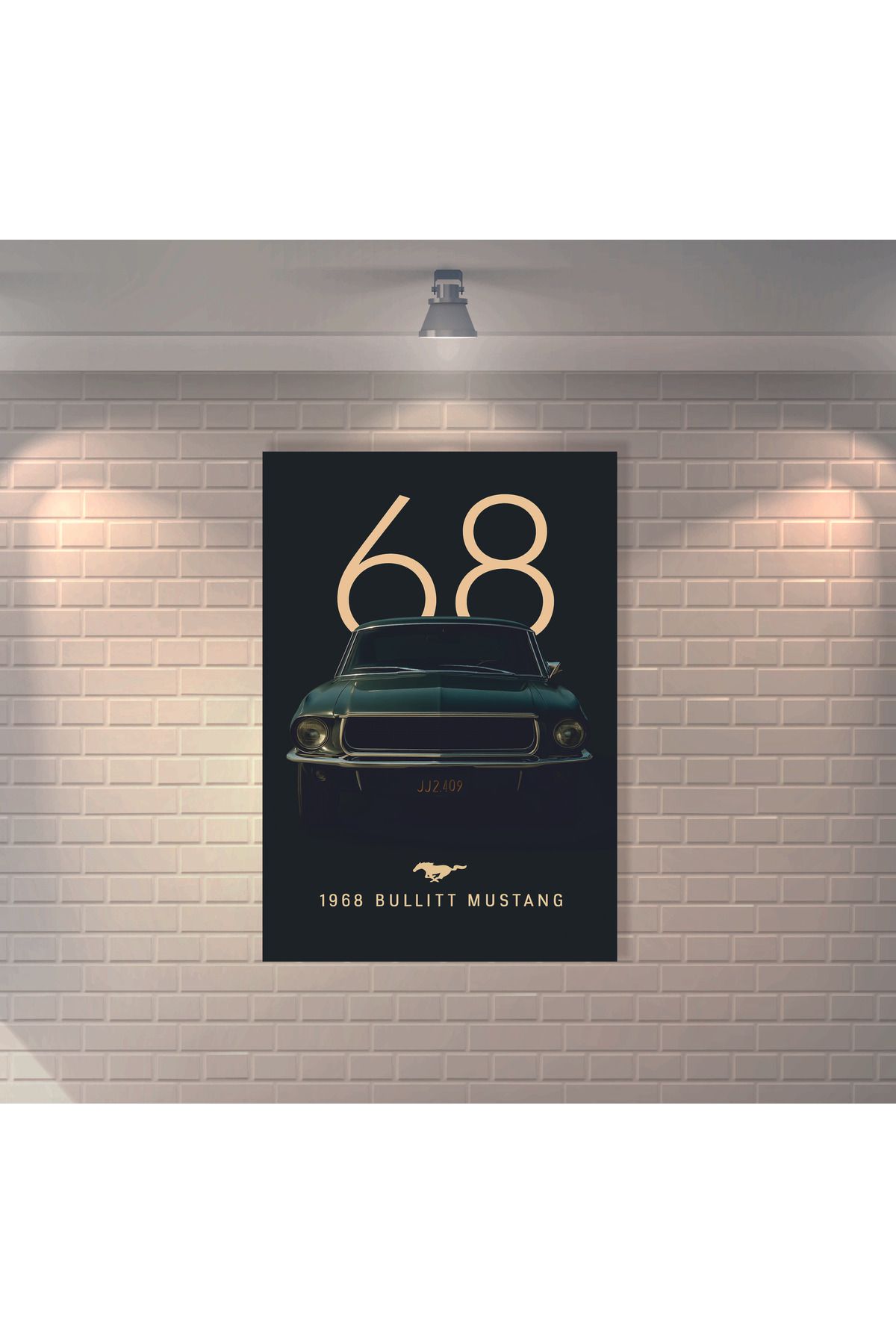BBO REKLAM 68 Model Ford Mustang Klasik Retro MDF Duvar Dekarasyon Tablosu