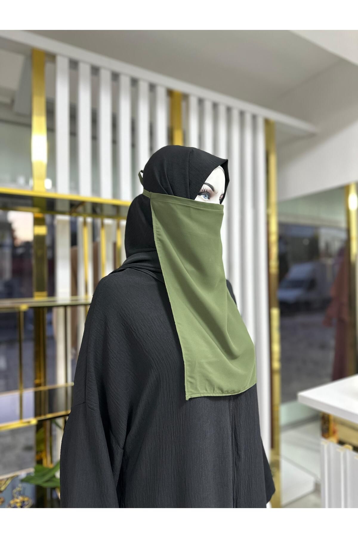 erasra class-Inner Veil Rectangular, Hijab.Nikap Green Color 3