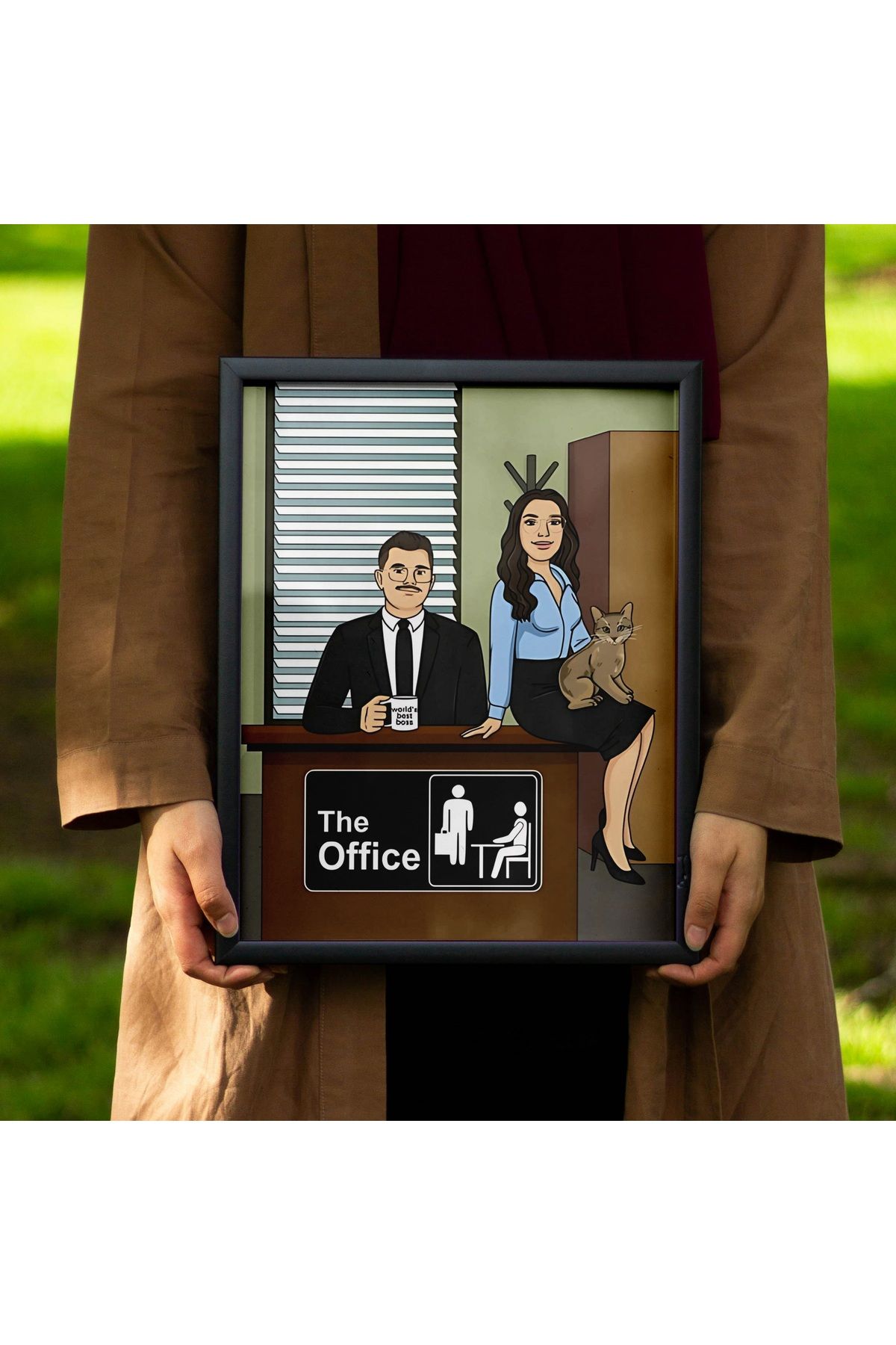ÇELİKLER HEDİYE Kişiye Özel Karikatür Çerçeve – Fotoğraftan Hazırlanan Hediye Tablo