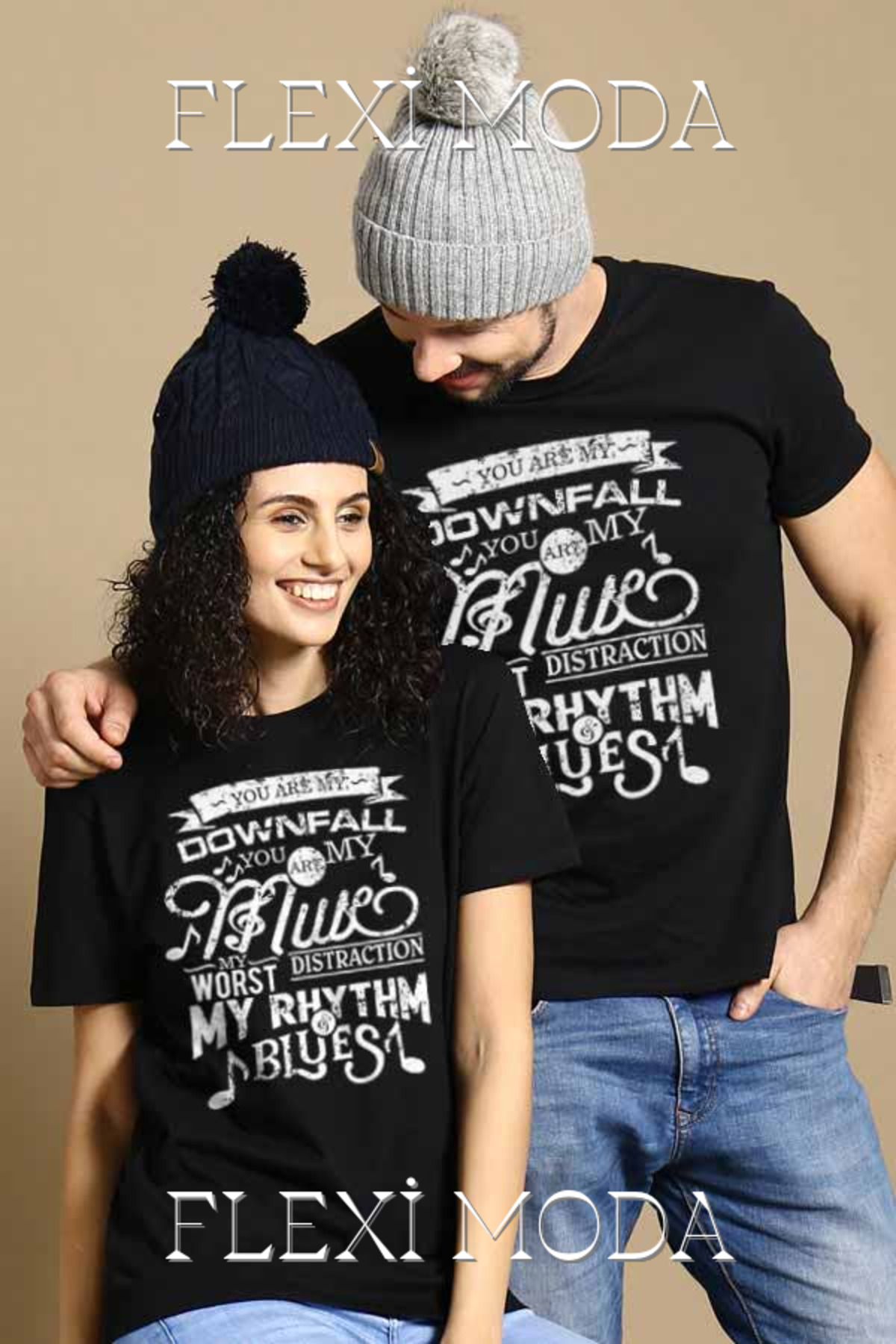 Hunors Sportswear & Company You Are My Art Yazılı Sevgili Çift Kombini Oversize 2'li Tişört