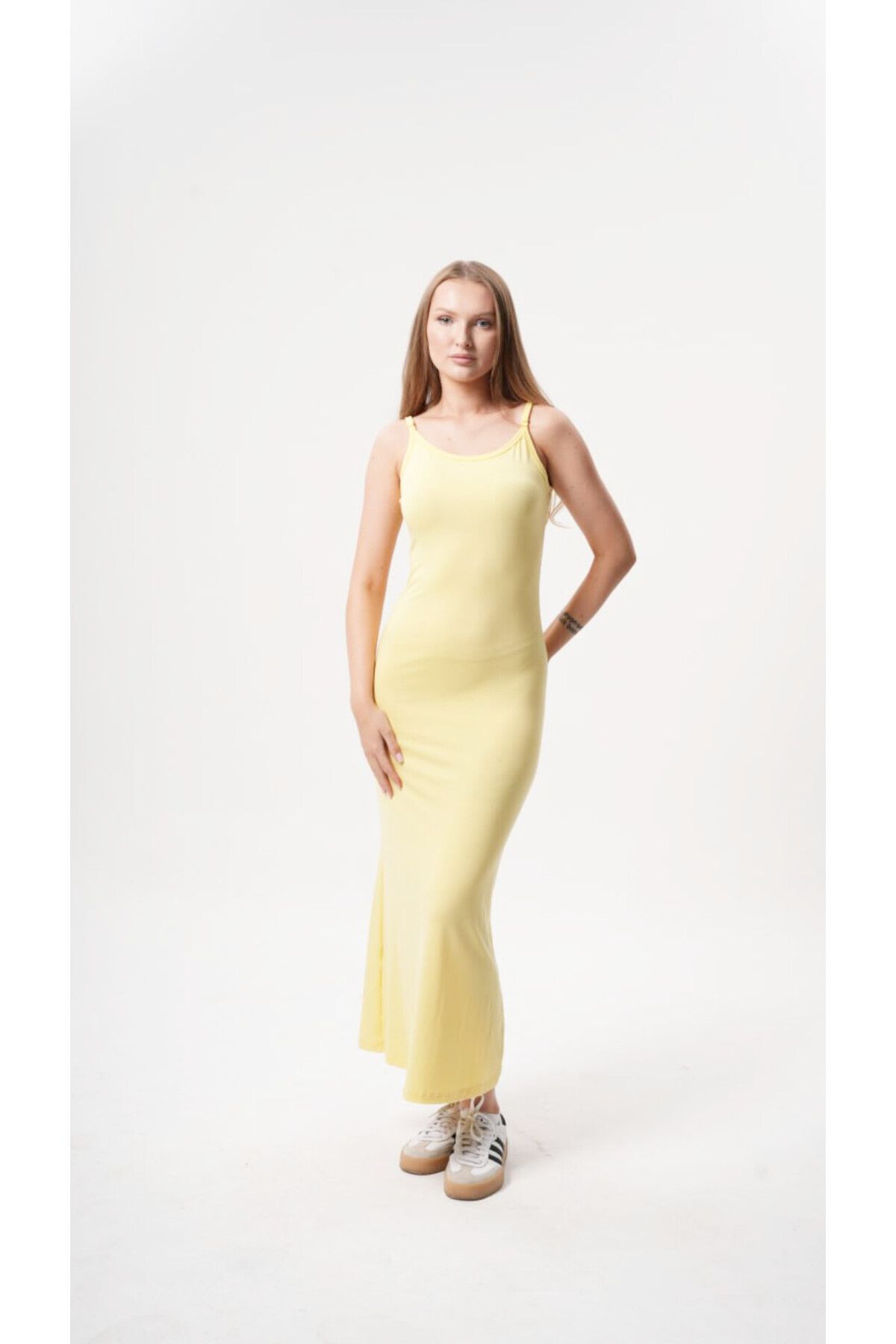femmes fraiches Femmes Dolce Soft Sarı Elbise