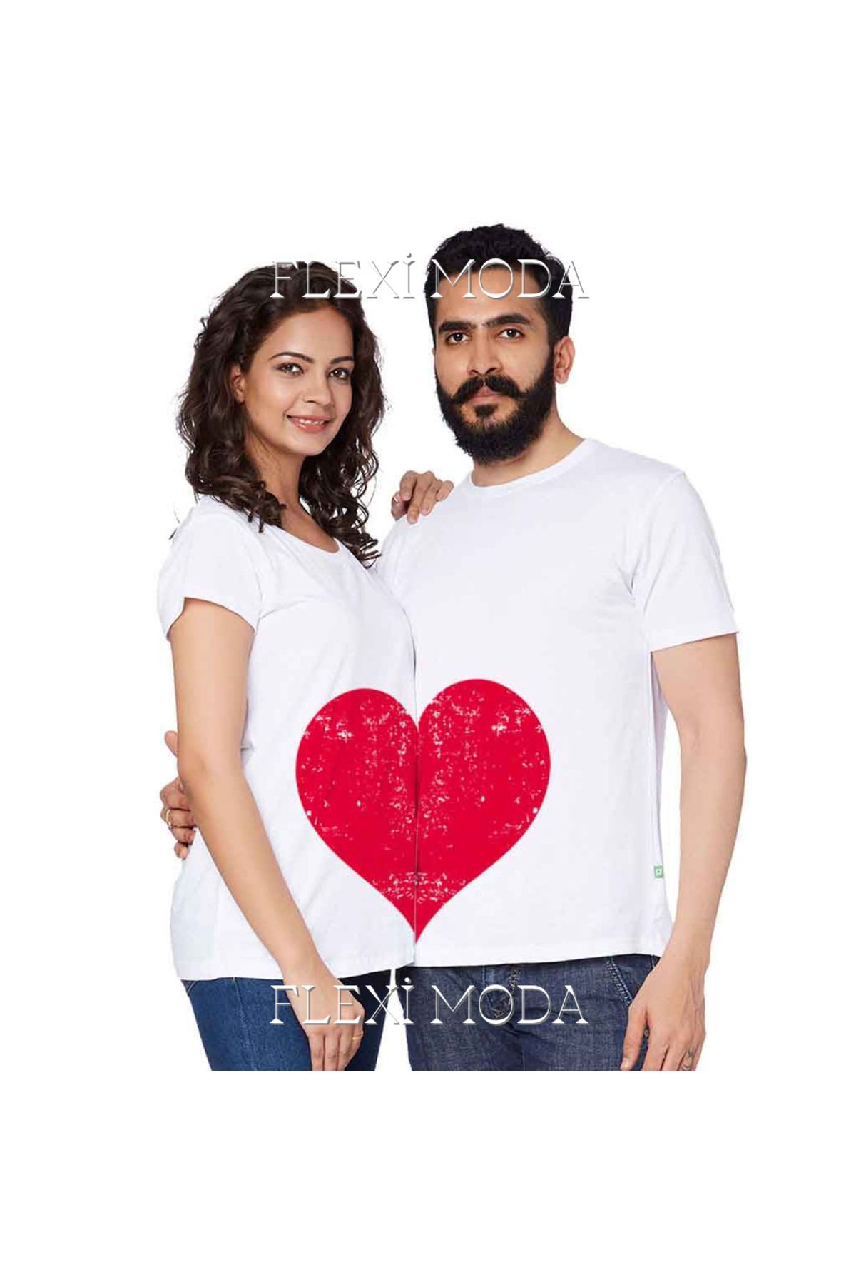 Hunors Sportswear & Company Heart In Temalı Sevgili Çift Kombini Oversize 2'li Tişört