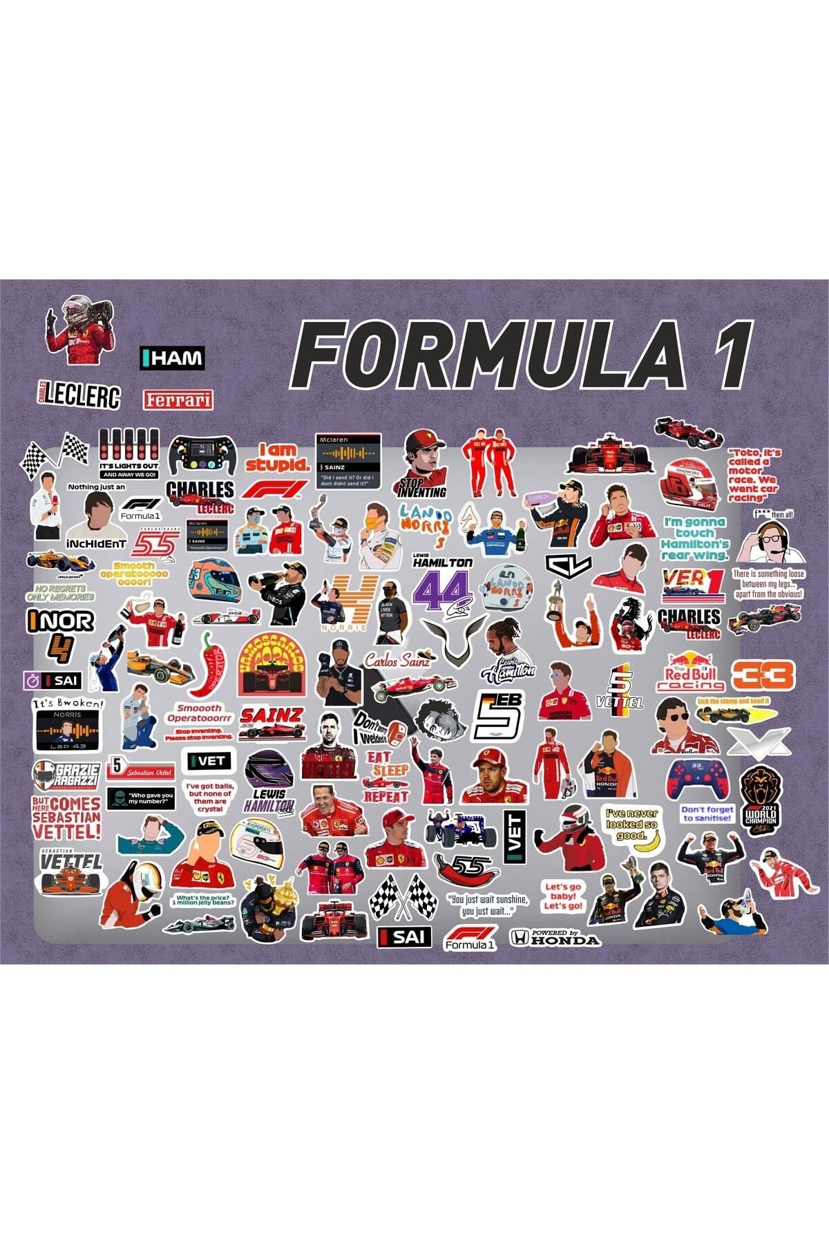 MS Major Selection Formula 1 Ralli Pilotları Laptop Notebook Telefon Kılıfı Sticker Paketi