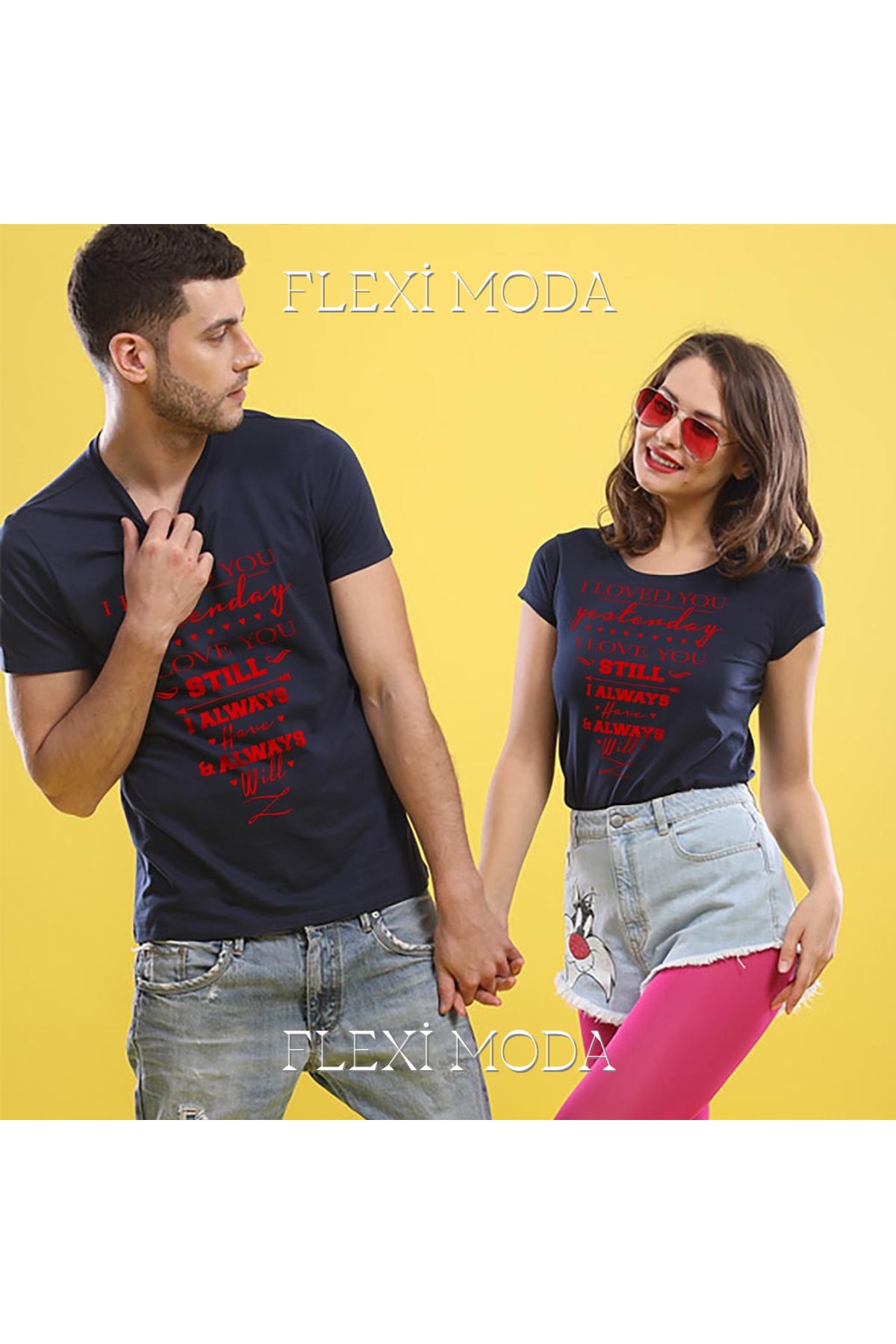 Hunors Sportswear & Company I Loved You Yazılı Sevgili Çift Kombini Oversize 2'li Tişört