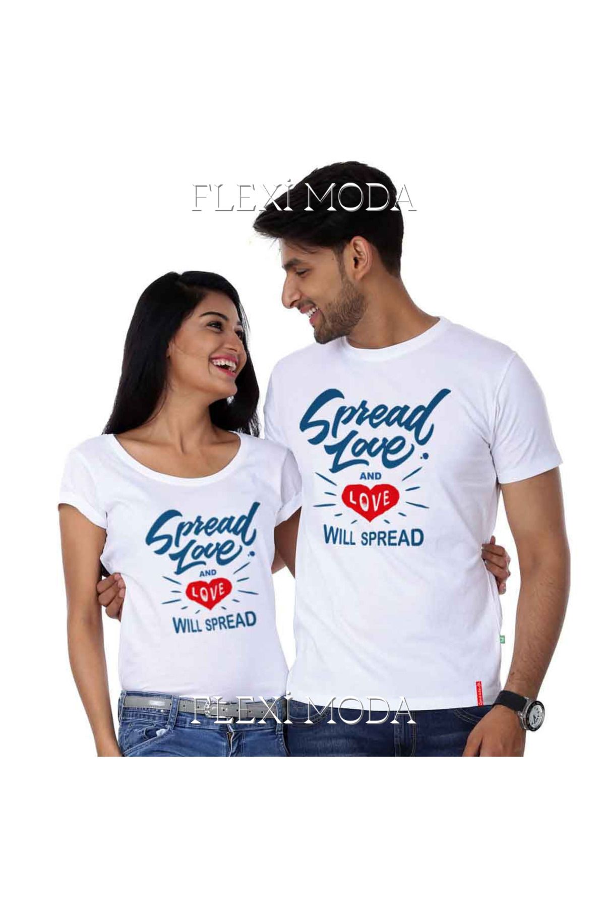 Hunors Sportswear & Company Spread Love Yazılı Sevgili Çift Kombini Oversize 2'li Tişört