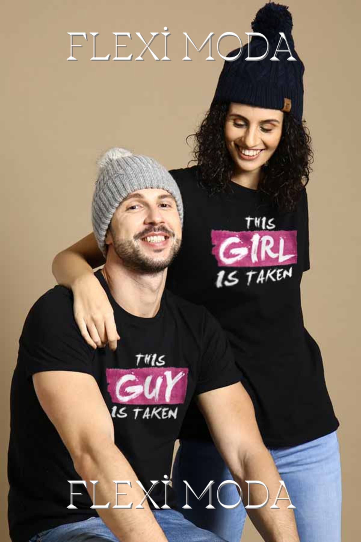 Hunors Sportswear & Company This guy/girl is Taken Combo Tee Temalı Sevgili Çift Kombini Oversize 2'li Tişört