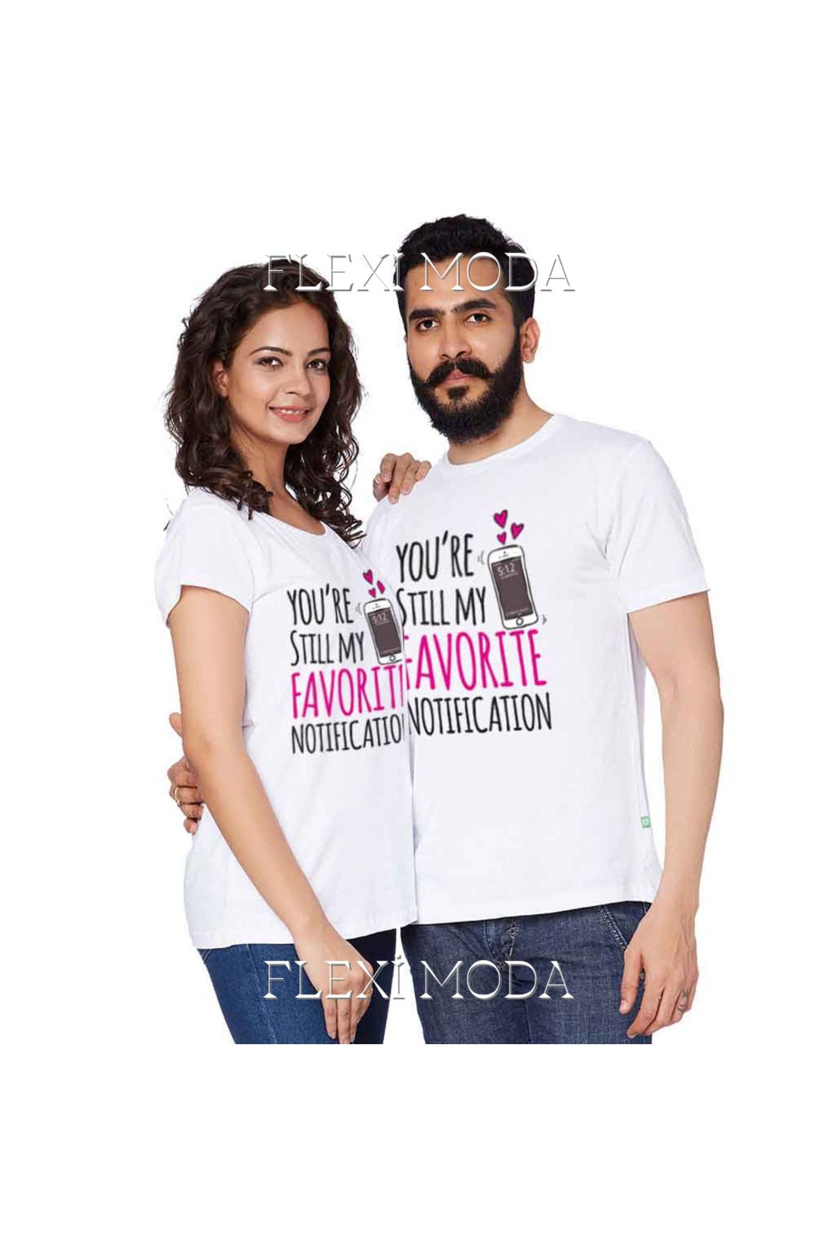 Hunors Sportswear & Company You Are Still My Favourite Notification Yazılı Sevgili Çift Kombini Oversize 2'li Tişört