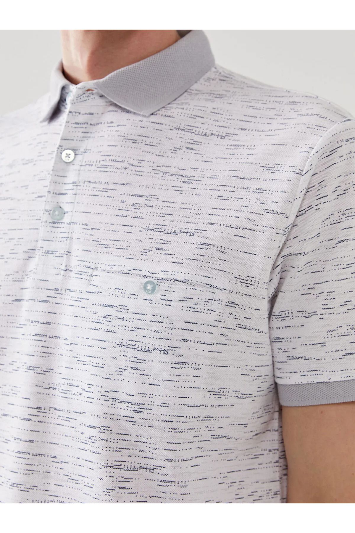LC Waikiki Polo Yaka Kısa Kollu Desenli Pike Erkek Tişört
