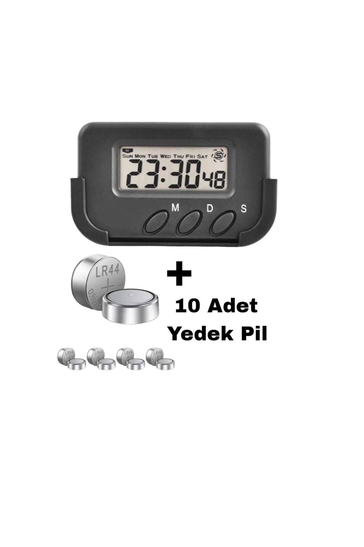 Saatistan Pomodoro zamanlayıcı öğrenci masa saati, 10 adet yedek pil ile, siyah renk