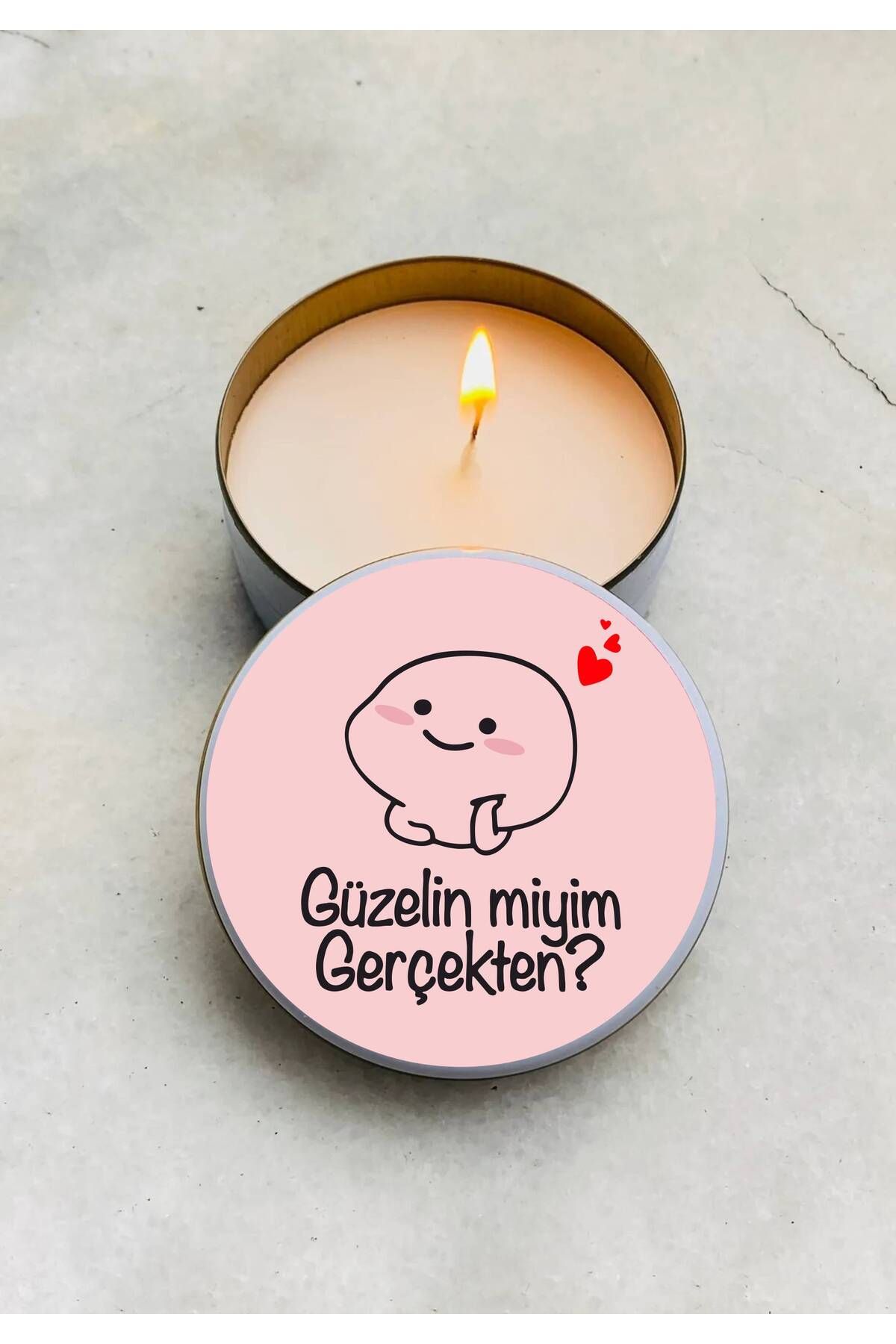 hediyenebak Kokulu Mum Güzelin Miyim Gerçekten? Özel Tasarımlı Metal Kutulu Mum
